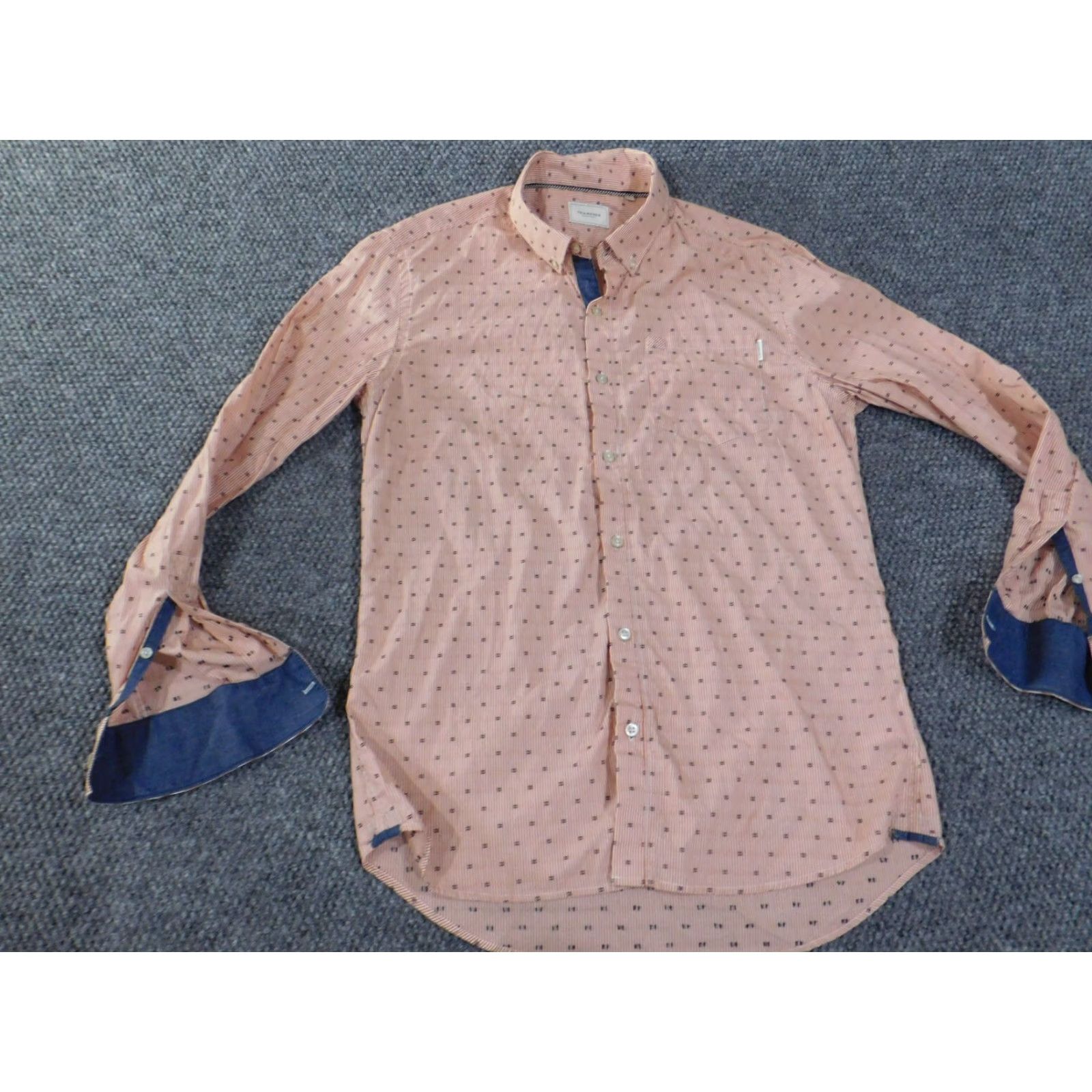 Vintage 7 diamonds Mens Shirt Small Orange Geometric Striped City Button Up Casual Size US S / EU 44-46 / 1 - 5 Thumbnail