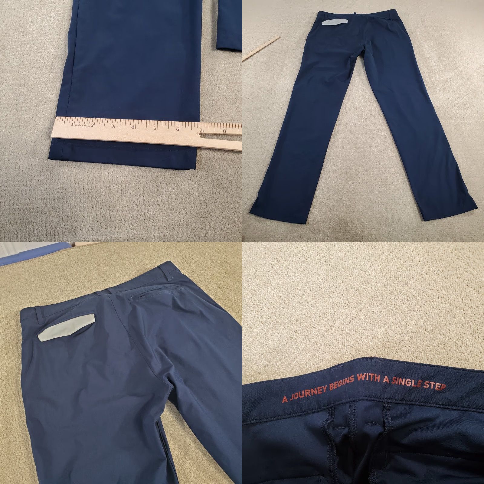 Rhone Rhone Pants Mens 34x32 Blue Chino Solid Lightweight Breathable Quick Dry Stretch Logo Size US 34 / EU 50 - 8 Thumbnail