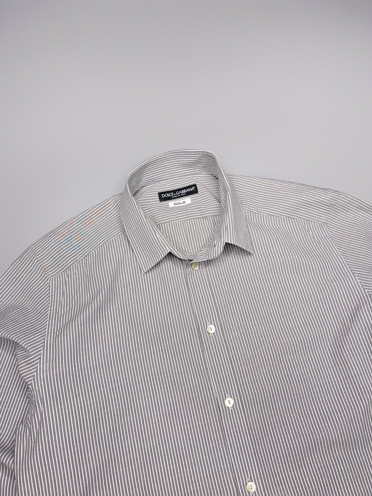 Dolce & Gabbana Dolce Gabbana Gold Stripped Button Up Shirt Size US M / EU 48-50 / 2 - 3 Thumbnail