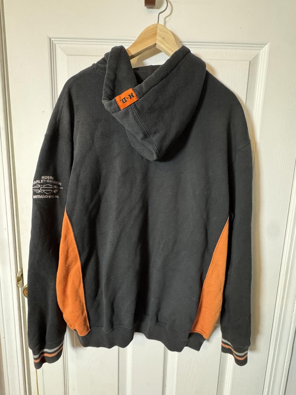 Harley Davidson Vintage 2005 Harley-Davidson Black and Orange Zip-Up Size ONE SIZE - 7 Thumbnail