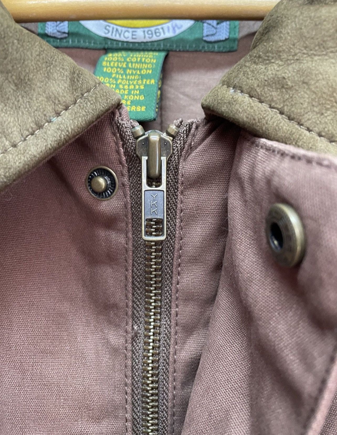 Schott Vintage y2k Avirex Vibe Cabelas Brown Nylon Leather Jacket Size US XL / EU 56 / 4 - 13 Thumbnail