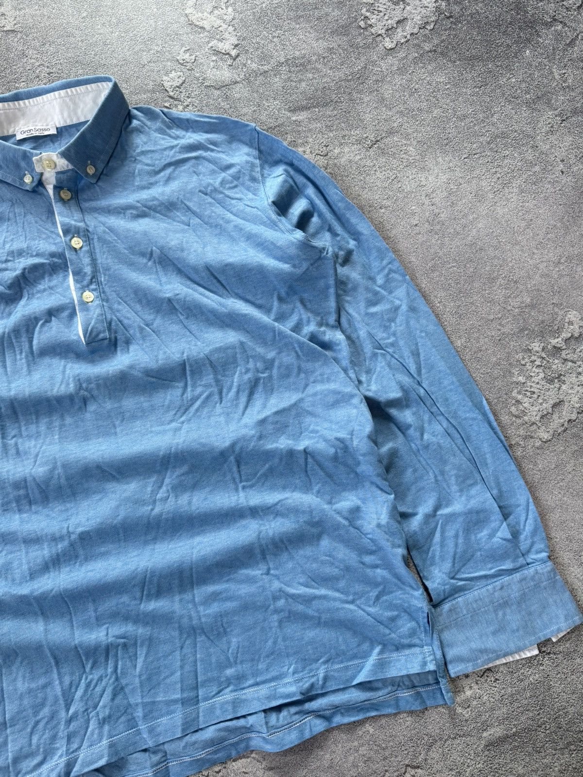 Designer × Gran Sasso Gran Sasso 56 shirt button up polo long sleeve jumper Size US XL / EU 56 / 4 - 7 Thumbnail