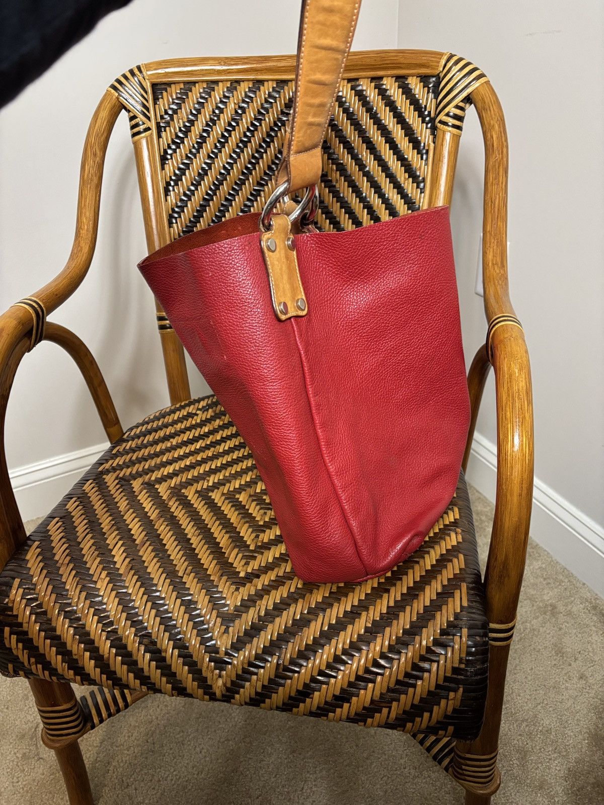 Other Maurizio Taiuti Italian Red Pebbled Leather Bag Size ONE SIZE - 4 Thumbnail