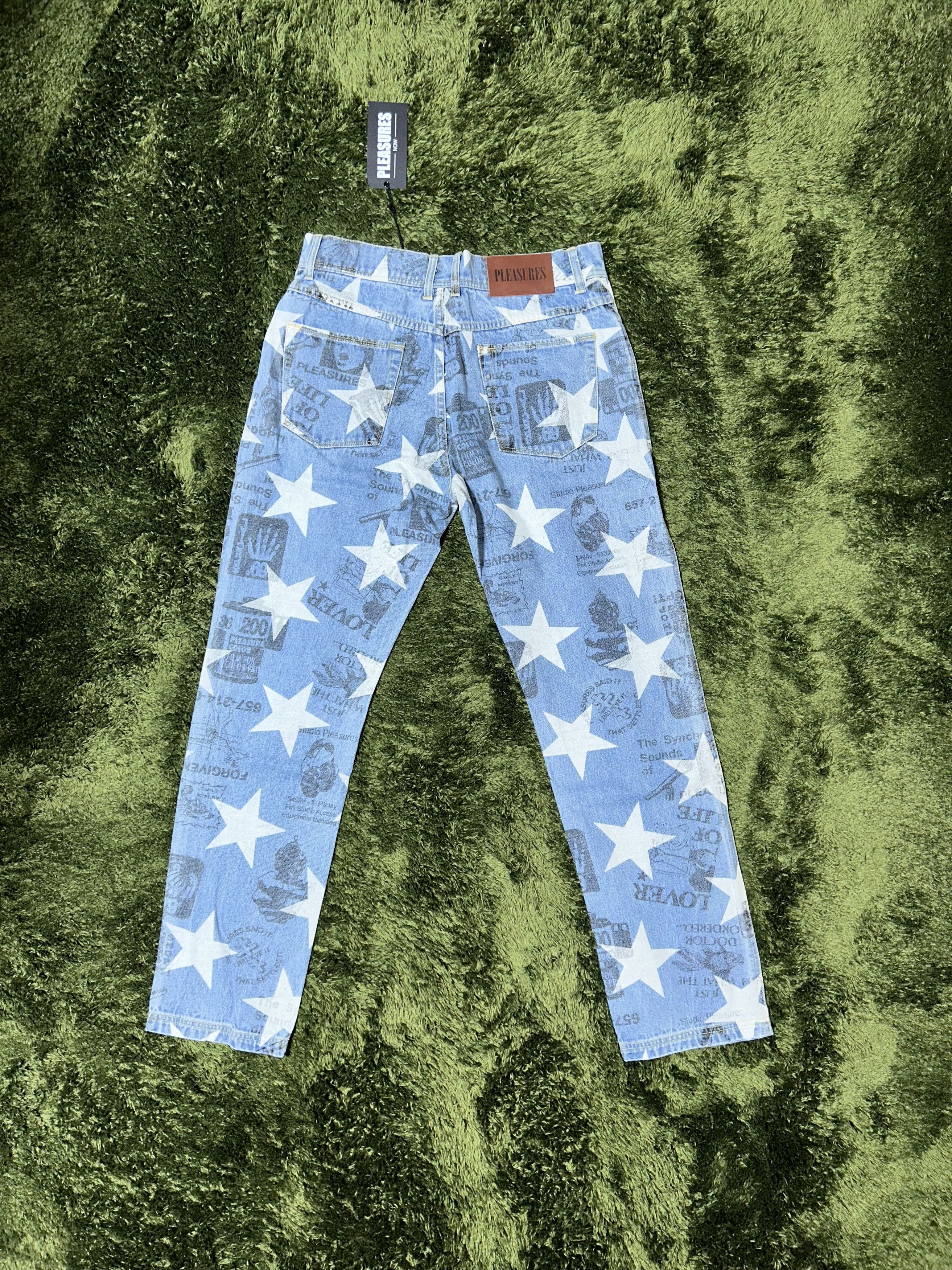 Pleasures [32] pleasures star printed denim pants light indigo Size US 32 / EU 48 - 6 Thumbnail