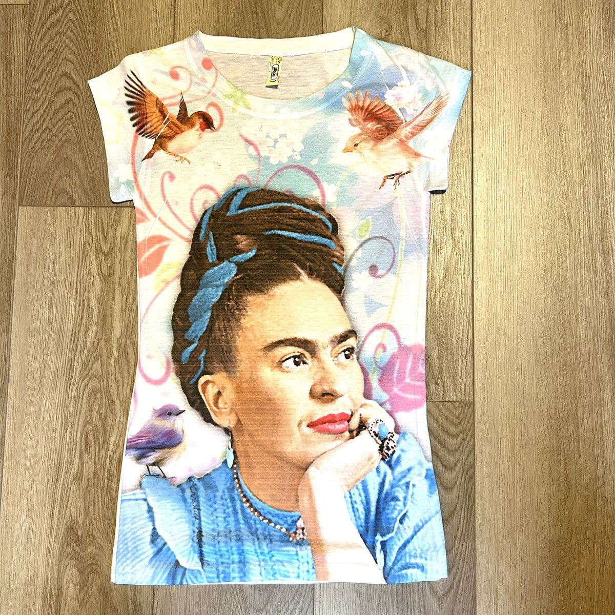 Other Frida Kahlo Blue & White Graphic Cotton Tee (Mexico) Size XS / US 0-2 / IT 36-38 - 2 Thumbnail