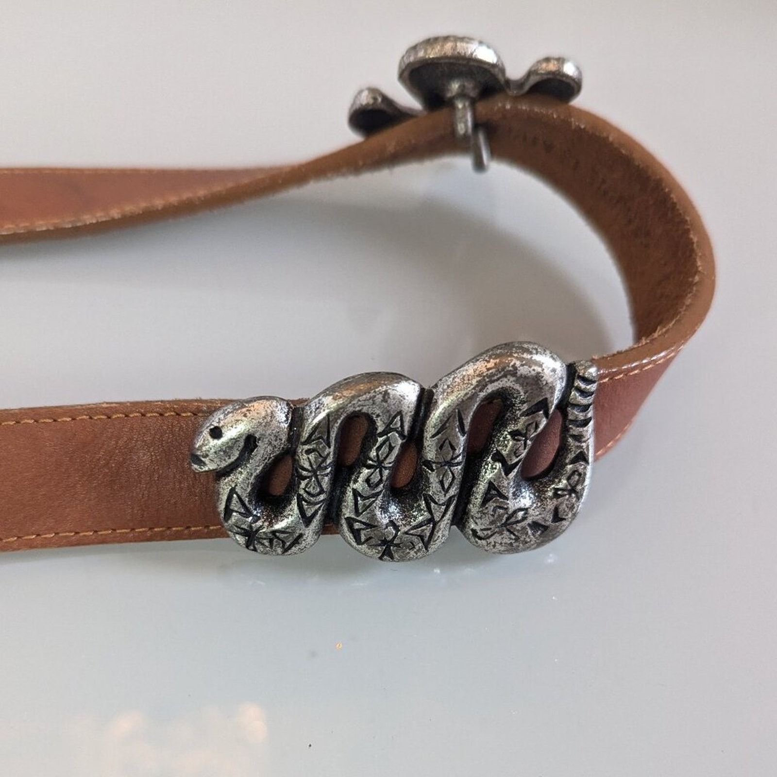 Guess Guess Vintage Leather Belt Metal Cactus Snake Chili Pepper Size ONE SIZE - 7 Thumbnail