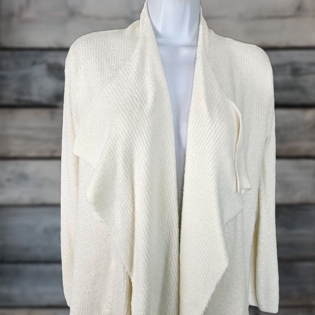 Vintage Barefoot Dreams Cardigan Women Cozy Chic Lite Sz S/M Ivory Long Sleeve Knit Sweater Modern Casual Womens Size S / US 4 / IT 40 - 1 Thumbnail