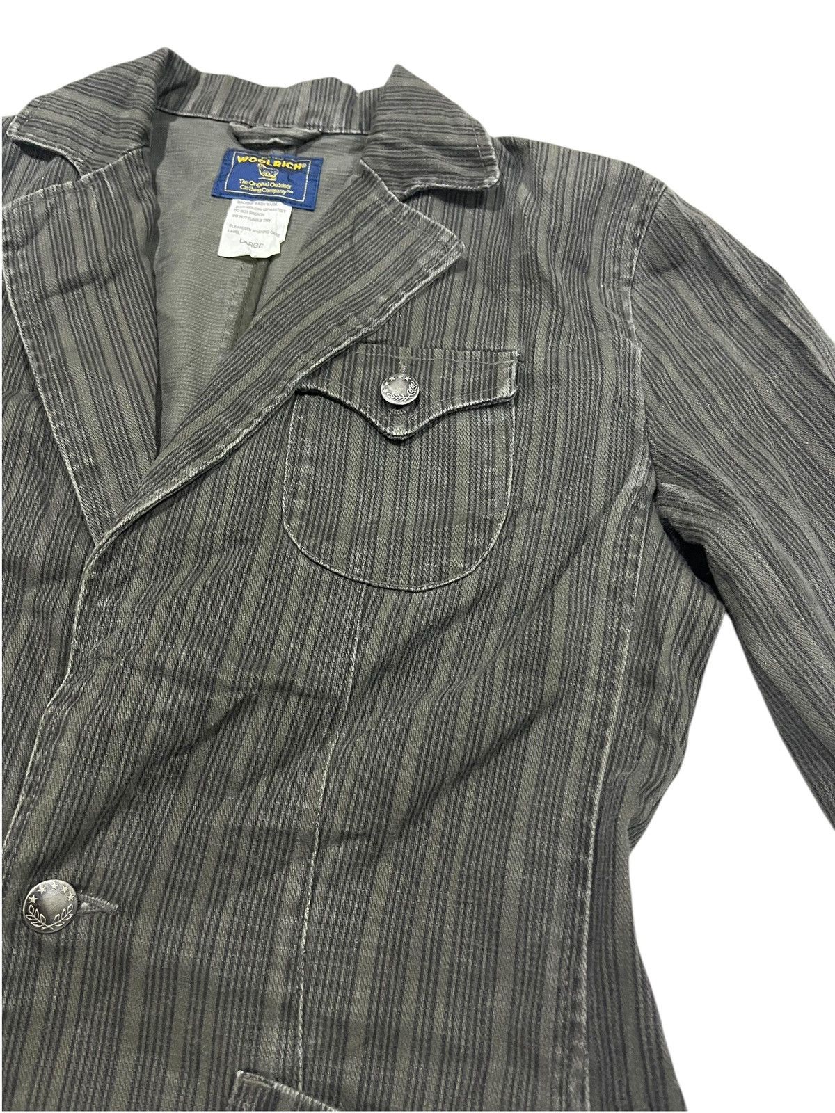 Vintage Vintage Woolrich Stripped Button Up Blazer/Coat Jacket Size US L / EU 52-54 / 3 - 6 Thumbnail