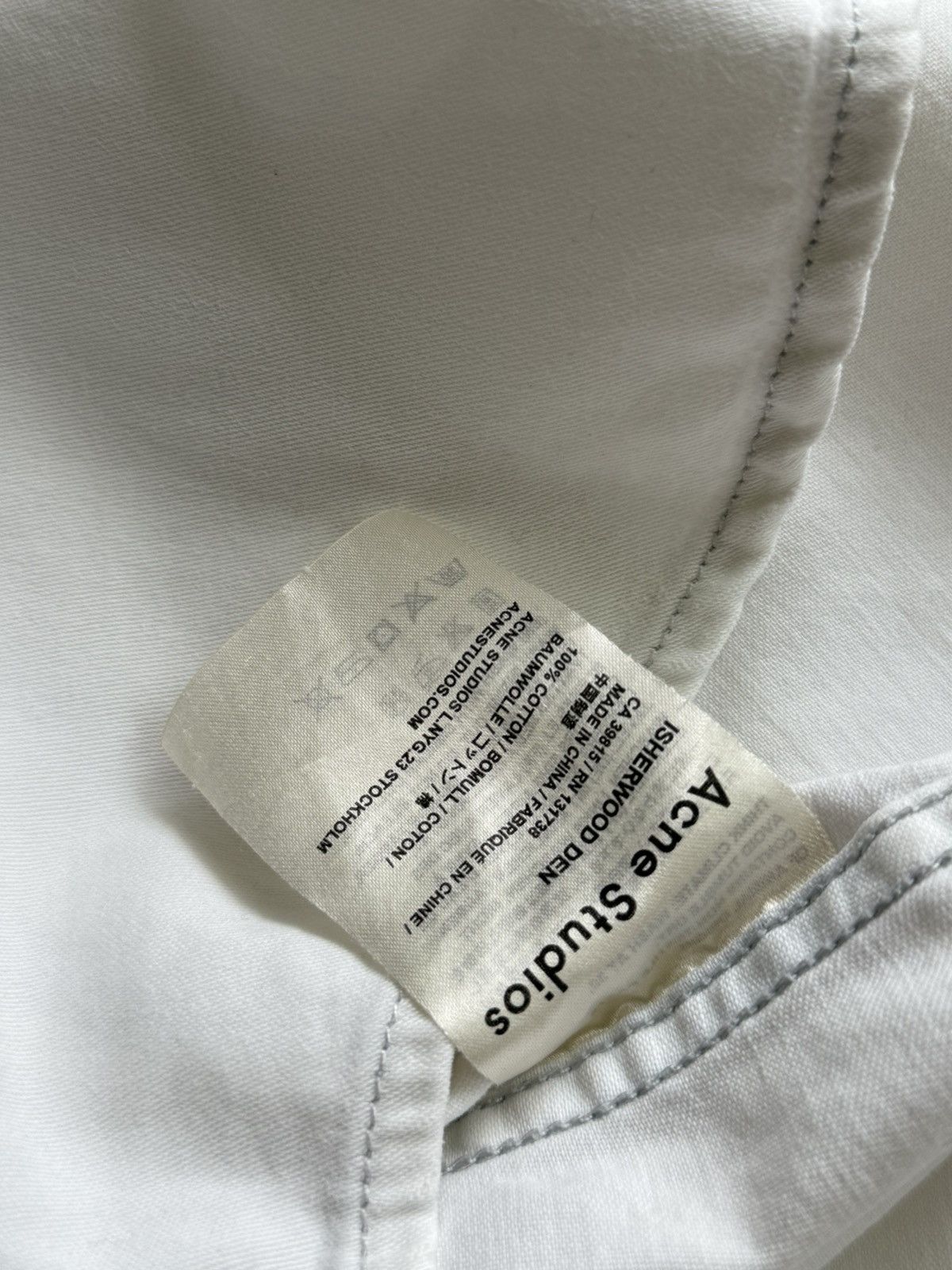Acne Studios Acne Studios Isherwood den white ls shirt pop classic Size US M / EU 48-50 / 2 - 9 Thumbnail