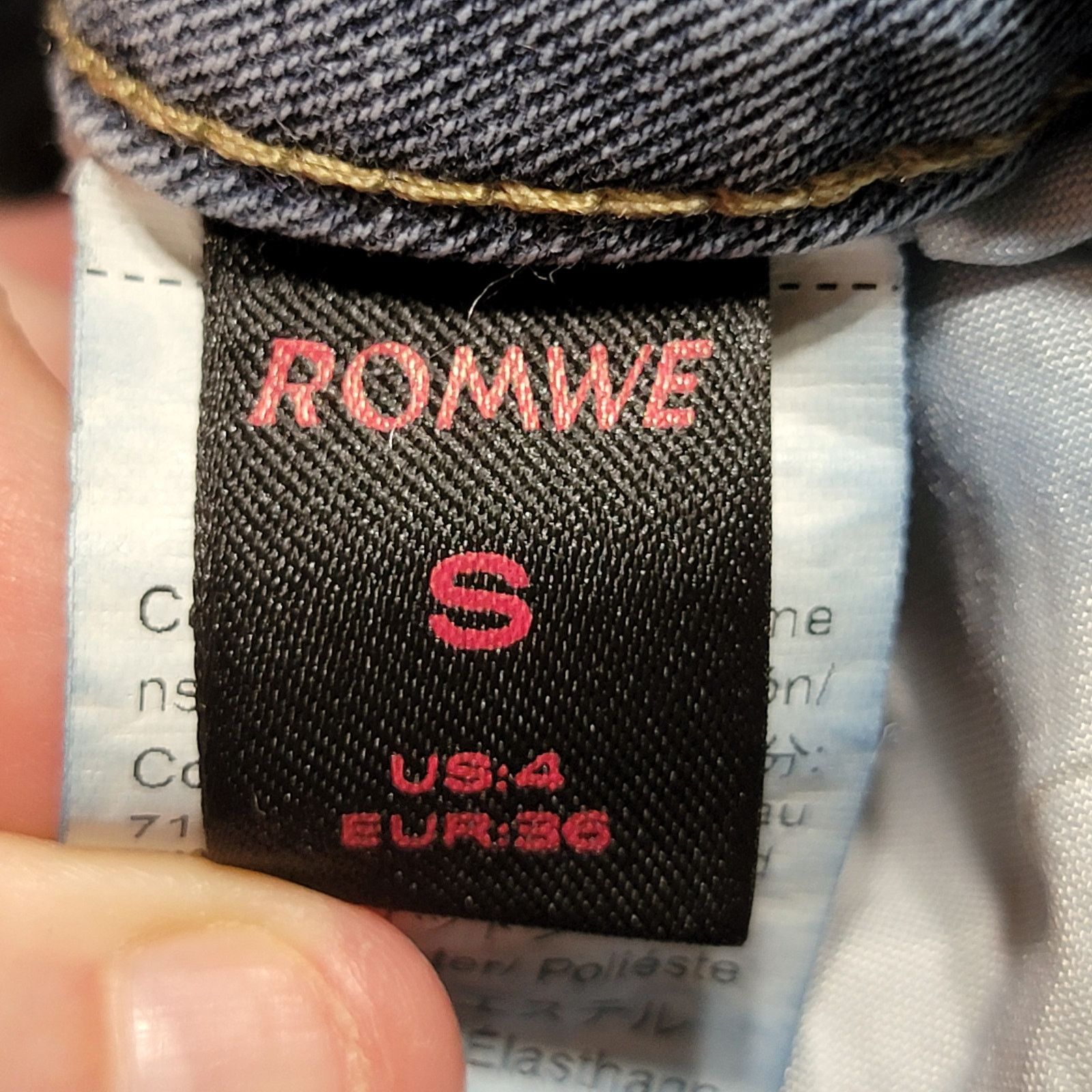 Other Romwe Flare Denim Jeans w/ Cross Pockets & Raw Hem - Small 4 Size 27" / US 4 / IT 40 - 5 Thumbnail