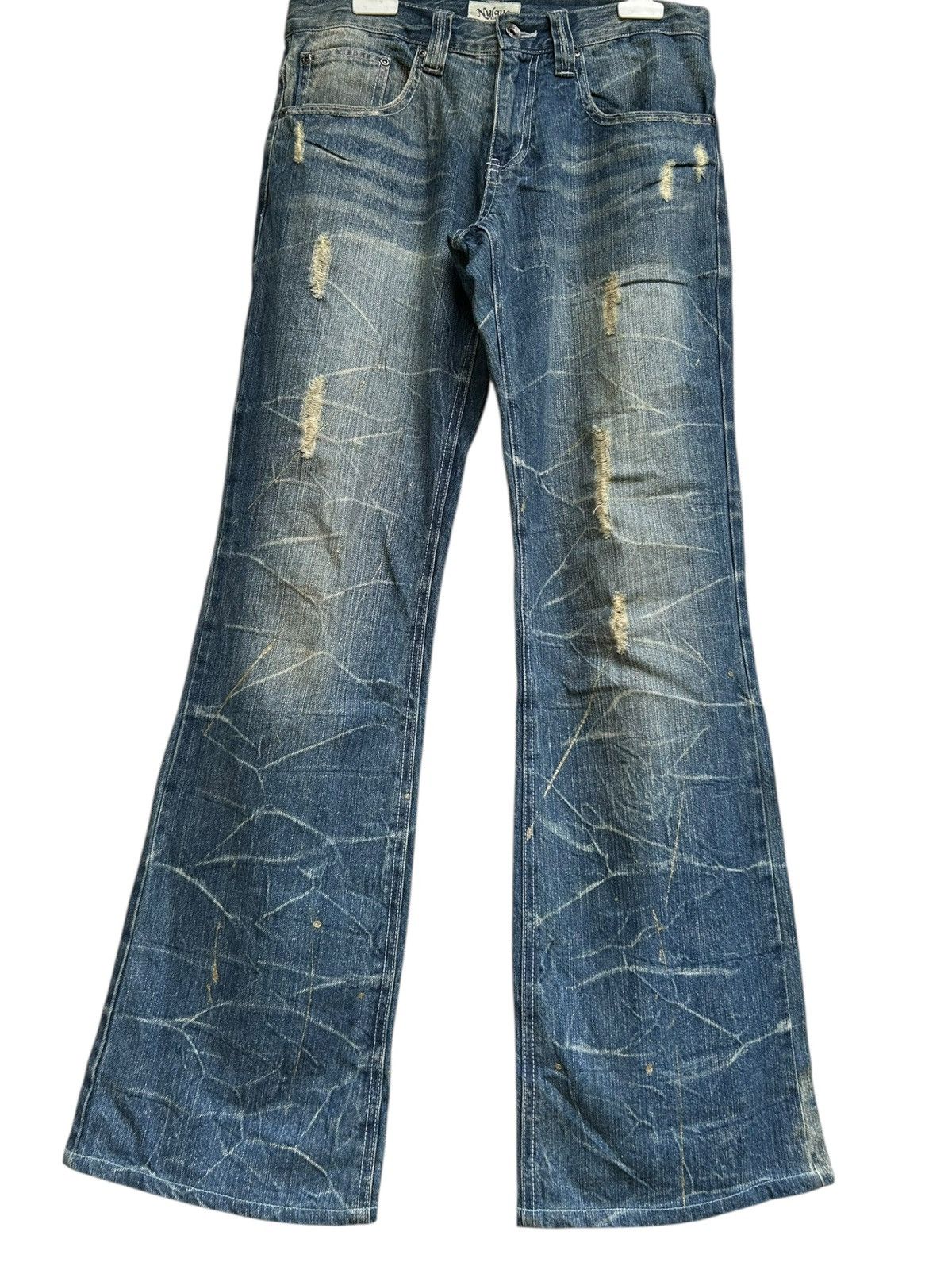 Japanese Brand × Kapital × Vintage Flare Nylaus Japanese Punk Style Distressed Denim Jeans Size US 30 / EU 46 - 2 Thumbnail