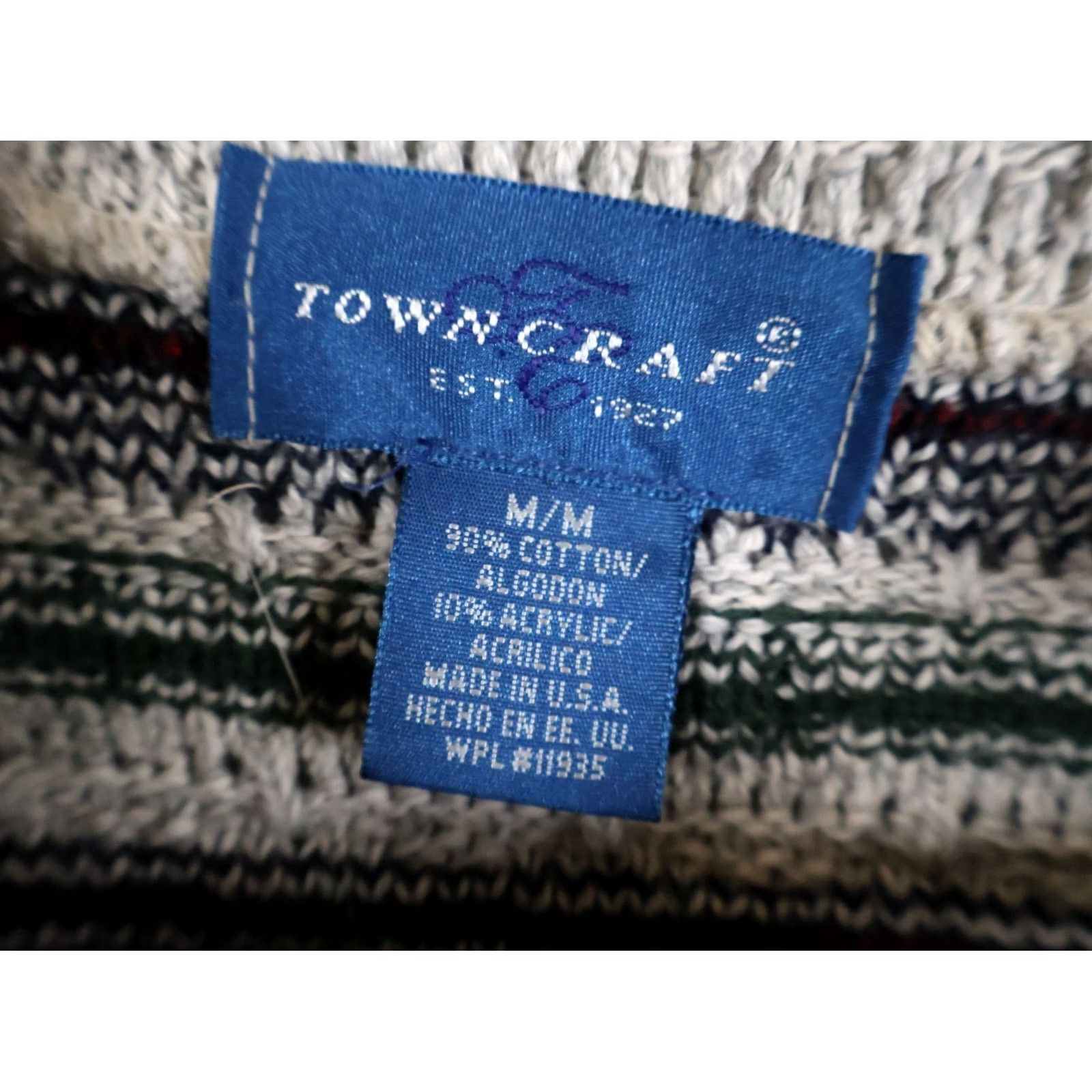 Vintage VINTAGE Towncraft Sweater Men’s Medium Gray Geometric Pattern Textured Knit Size US M / EU 48-50 / 2 - 3 Thumbnail