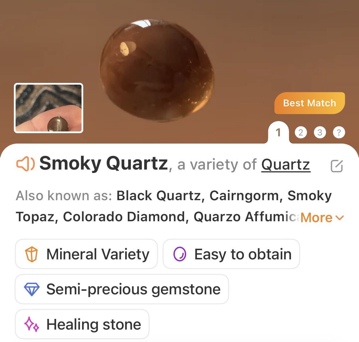 Handmade Handcrafted vintage smoky quartz pendant on chain necklace Size ONE SIZE - 8 Thumbnail