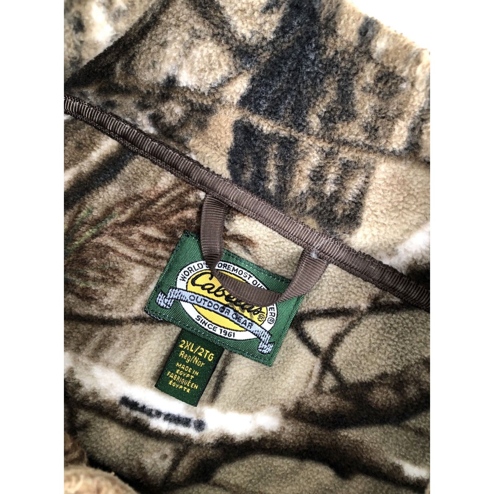 Vintage Cabela's Heavy Duty Pullover Camouflage Hunting 2XL Fleece Jacket Men XL? (Correction: 2XL) Size US XXL / EU 58 / 5 - 7 Thumbnail