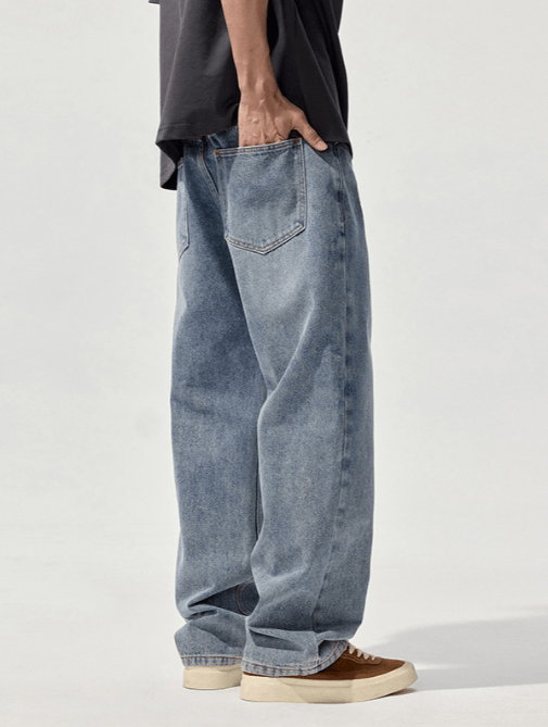 Japanese Brand × Jean Men's retro distressed washed all-match straight jeans Size US 32 / EU 48 - 4 Thumbnail