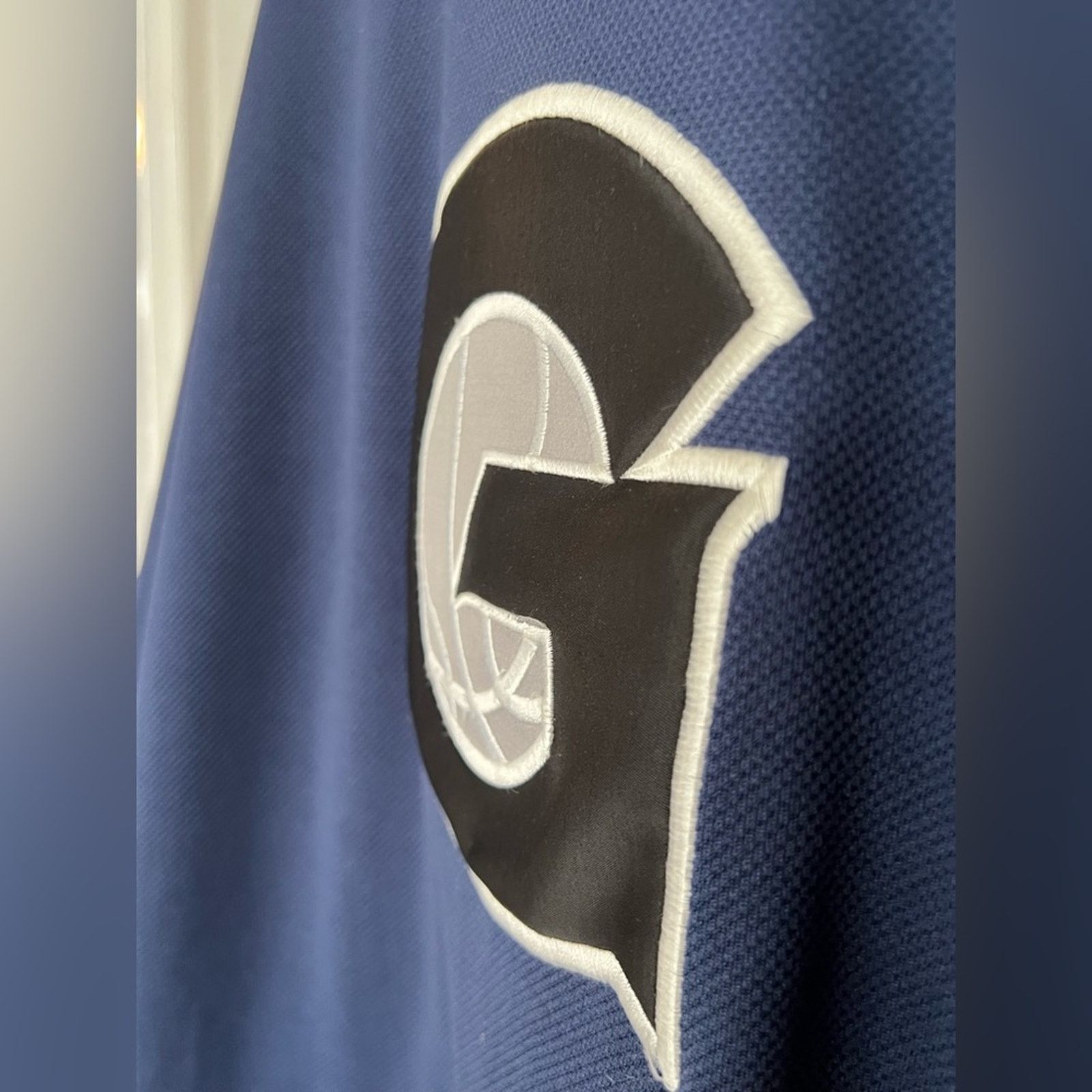 Nike VTG 90s XL / XXL Nike Georgetown Hoyas Warm Up Jersey Shirt Size US XL / EU 56 / 4 - 4 Thumbnail