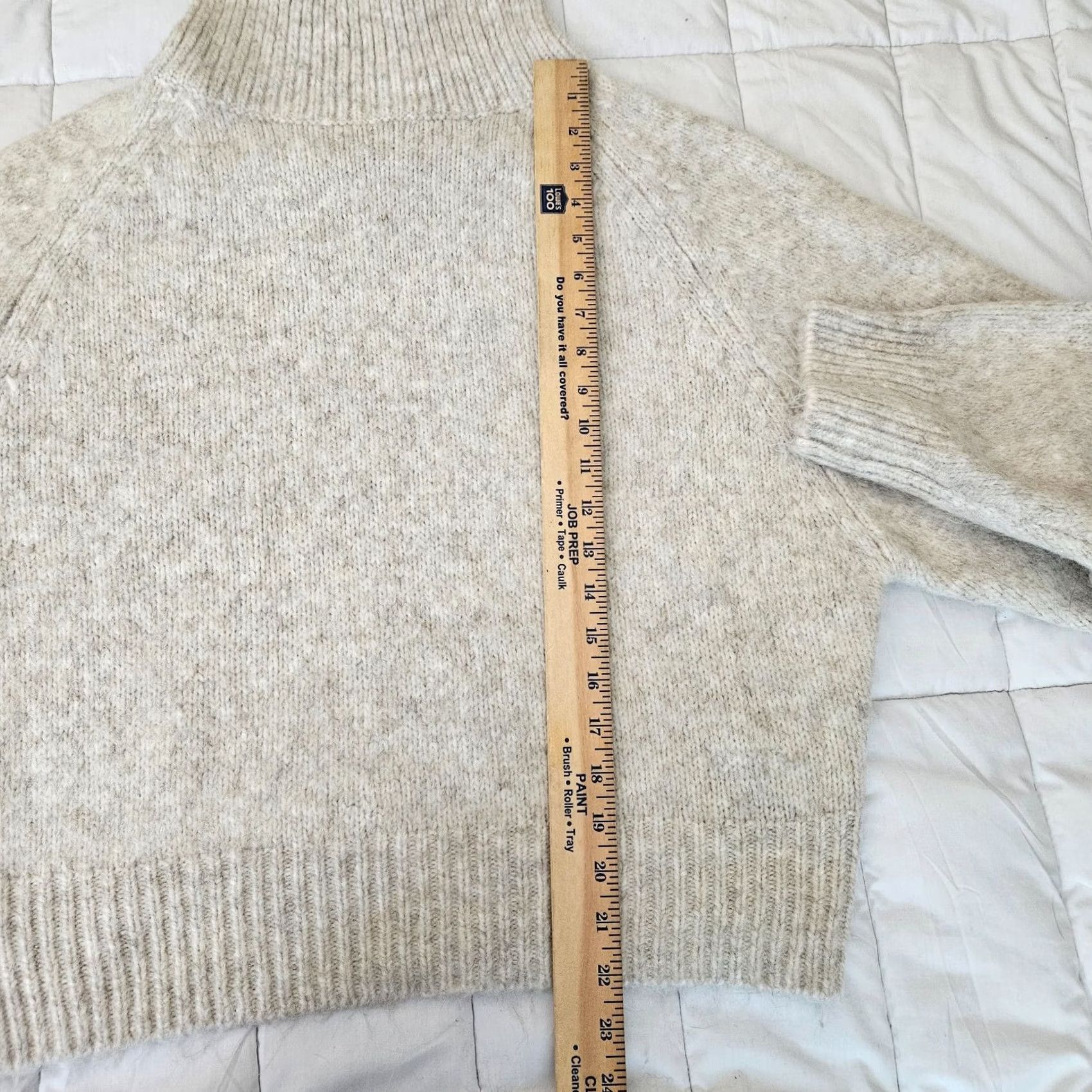 Vintage Lulu Women's Cable Knit Turtle Neck Pullover Sweater XL NEW Creamy/Gray Size XL / US 12-14 / IT 48-50 - 4 Thumbnail