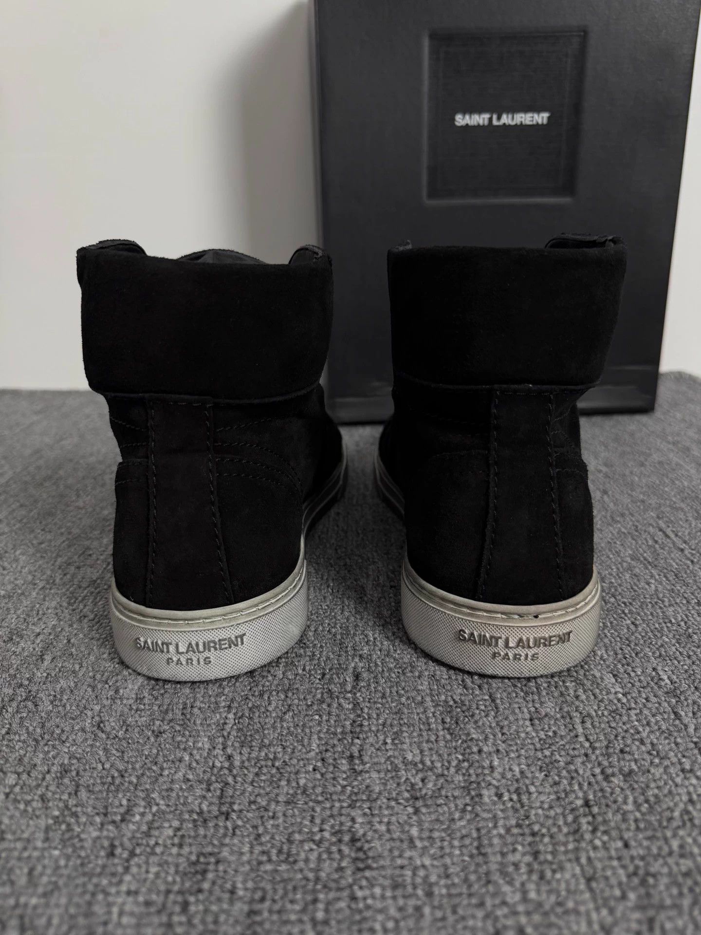 Saint Laurent Paris YSL Joe distressed graffiti black suede high-top 40 Size US 7 / EU 40 - 5 Thumbnail