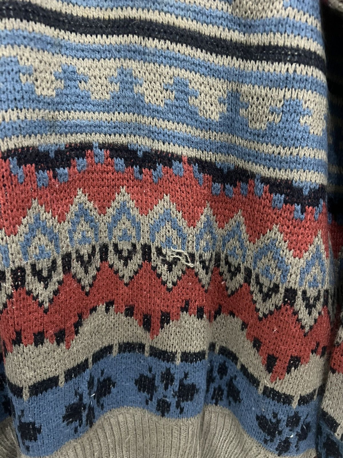 Japanese Brand ANDOLO Vintage Geometric Nordic V Neck Pullover Knit Jumper Size US M / EU 48-50 / 2 - 5 Thumbnail