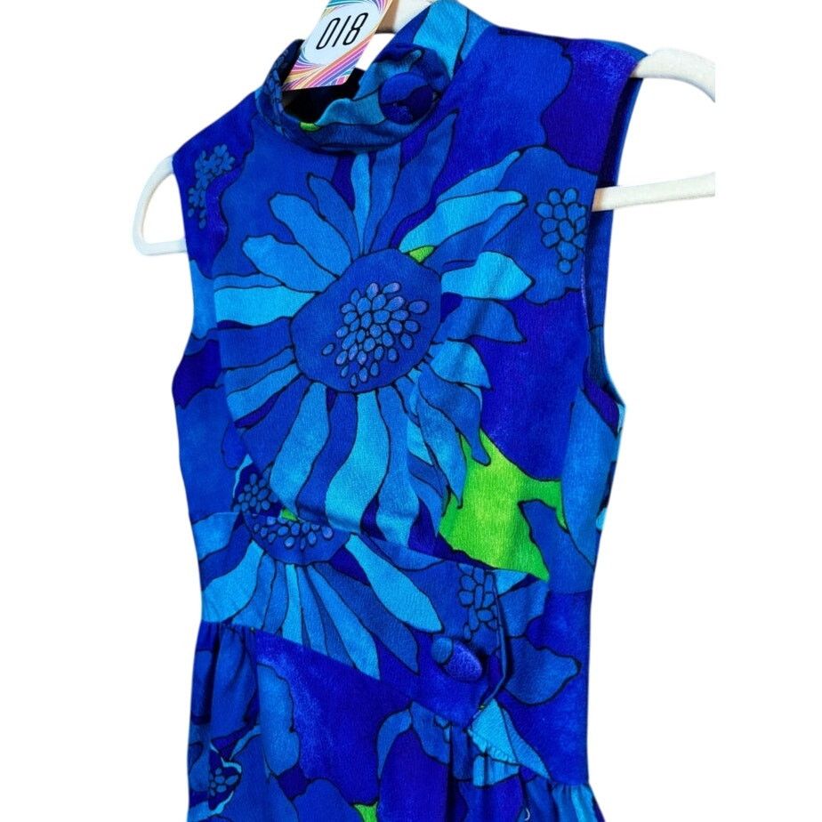 Hilo Hattie Vintage 60’s Hilo Hattie Blue Floral Hawaiian Dress XS Small Size XS / US 0-2 / IT 36-38 - 8 Thumbnail