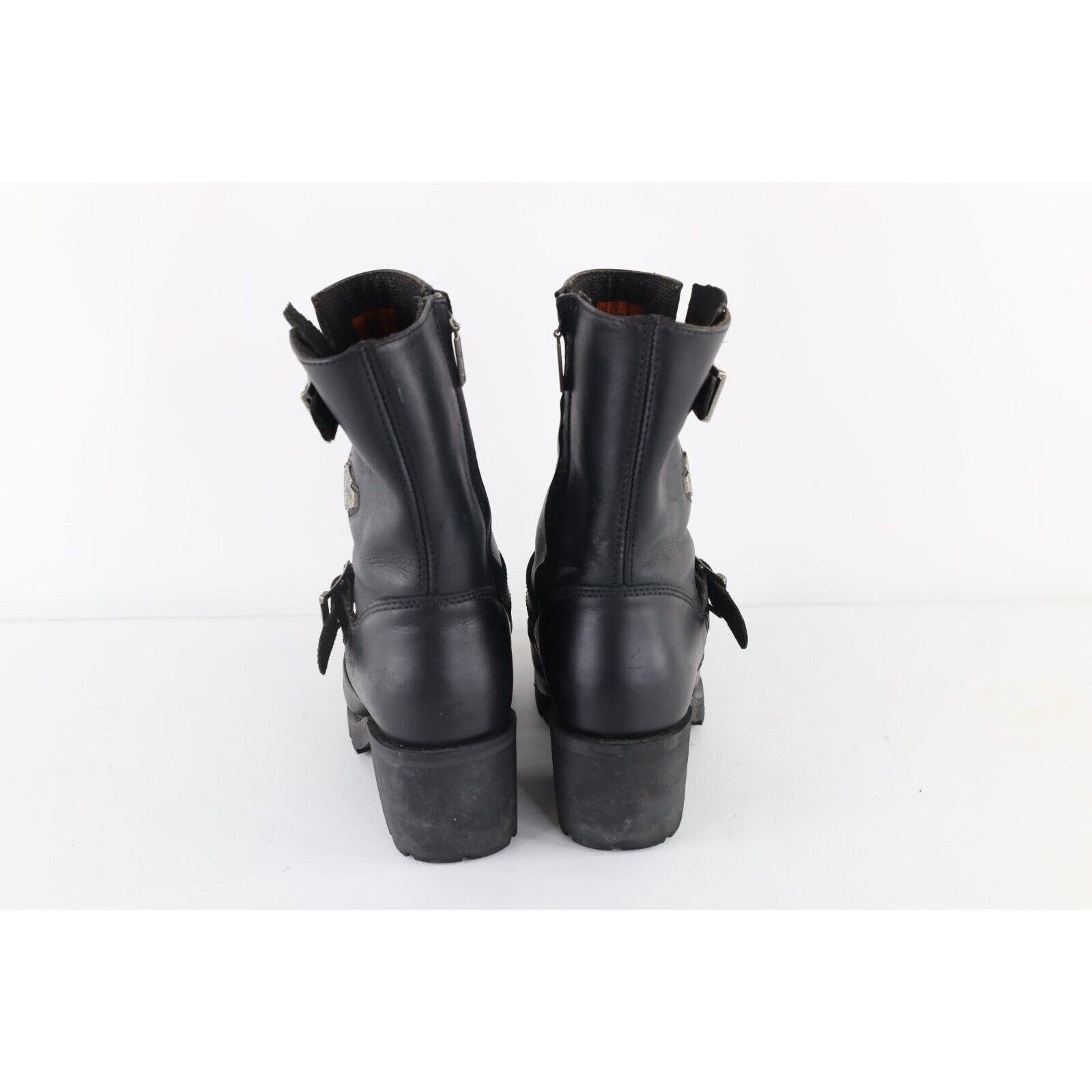 Harley Davidson × Vintage Vintage 90s Harley Davidson Leather Buckle Heeled Boots Size US 8 / IT 38 - 7 Thumbnail