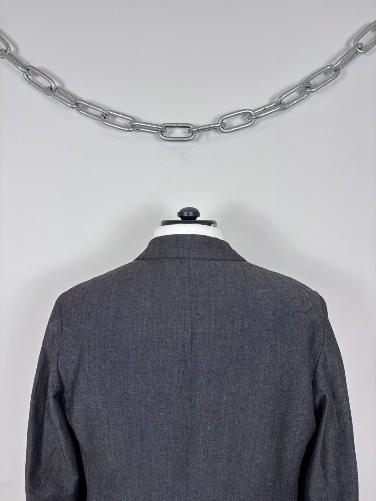 Dolce & Gabbana Dolce & Gabbana Men’s Vintage Grey Linen Wool Blazer Jacket Size 44R - 8 Thumbnail