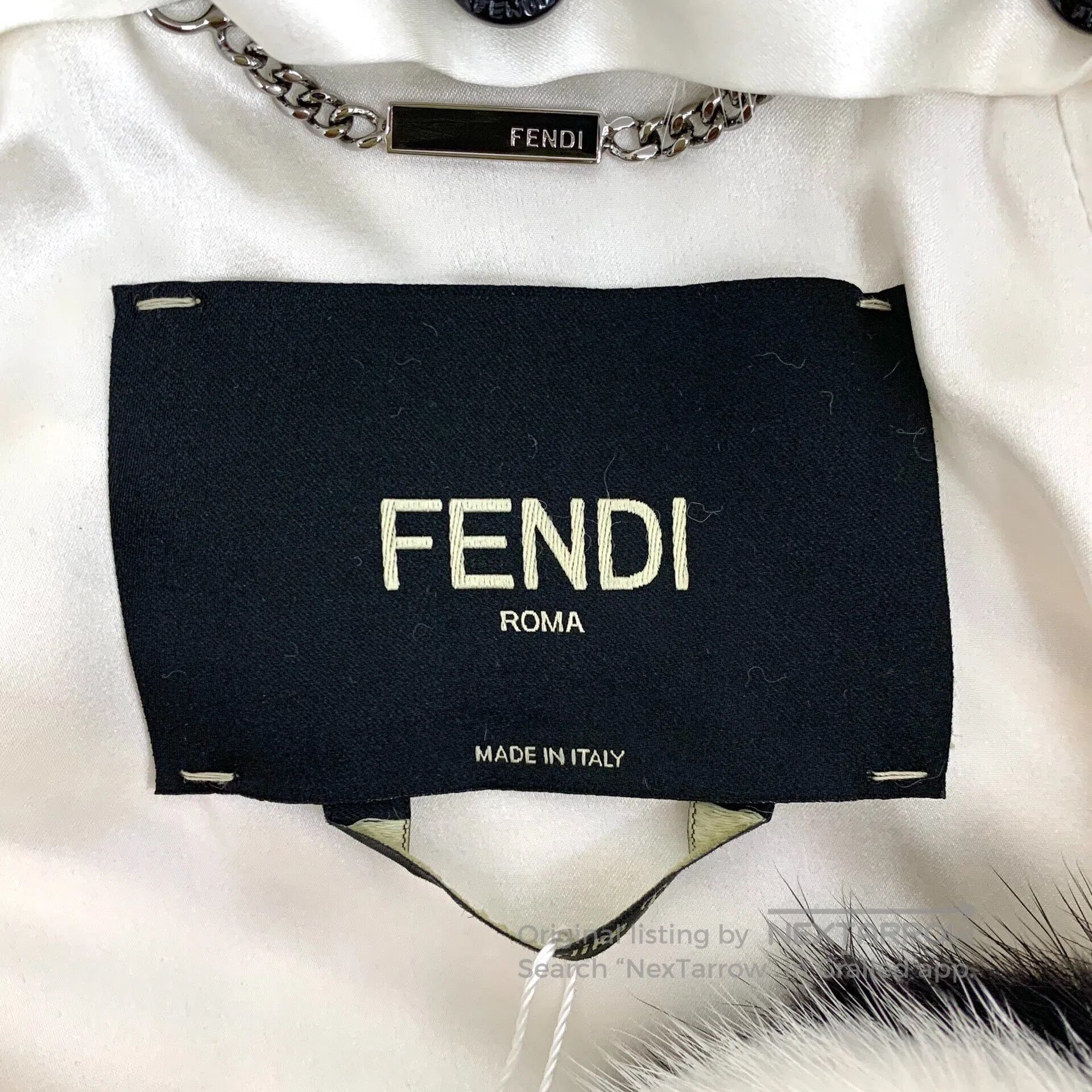 Fendi FENDI White Edge Design Silk Collar Hooded Single-breasted Size XS / US 0-2 / IT 36-38 - 5 Thumbnail