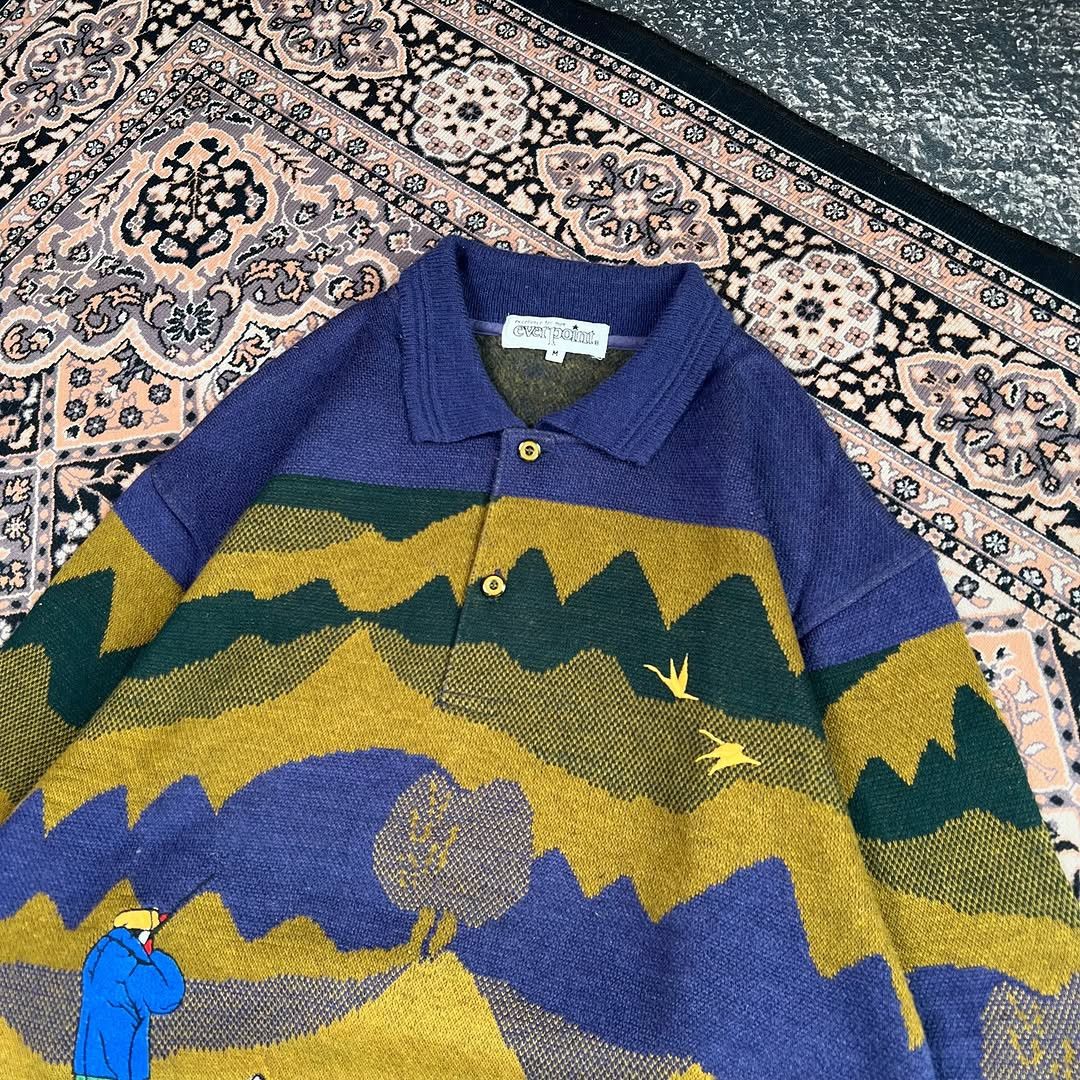 Vintage Vintage 90s Landscape Knit Size US M / EU 48-50 / 2 - 2 Thumbnail