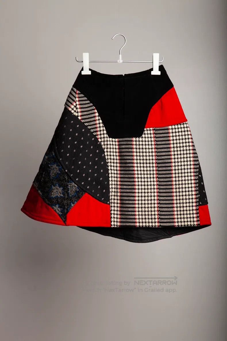 Comme des Garcons Comme Des Garcons size S Mixed material patchwork skirt Size 22" - 2 Thumbnail