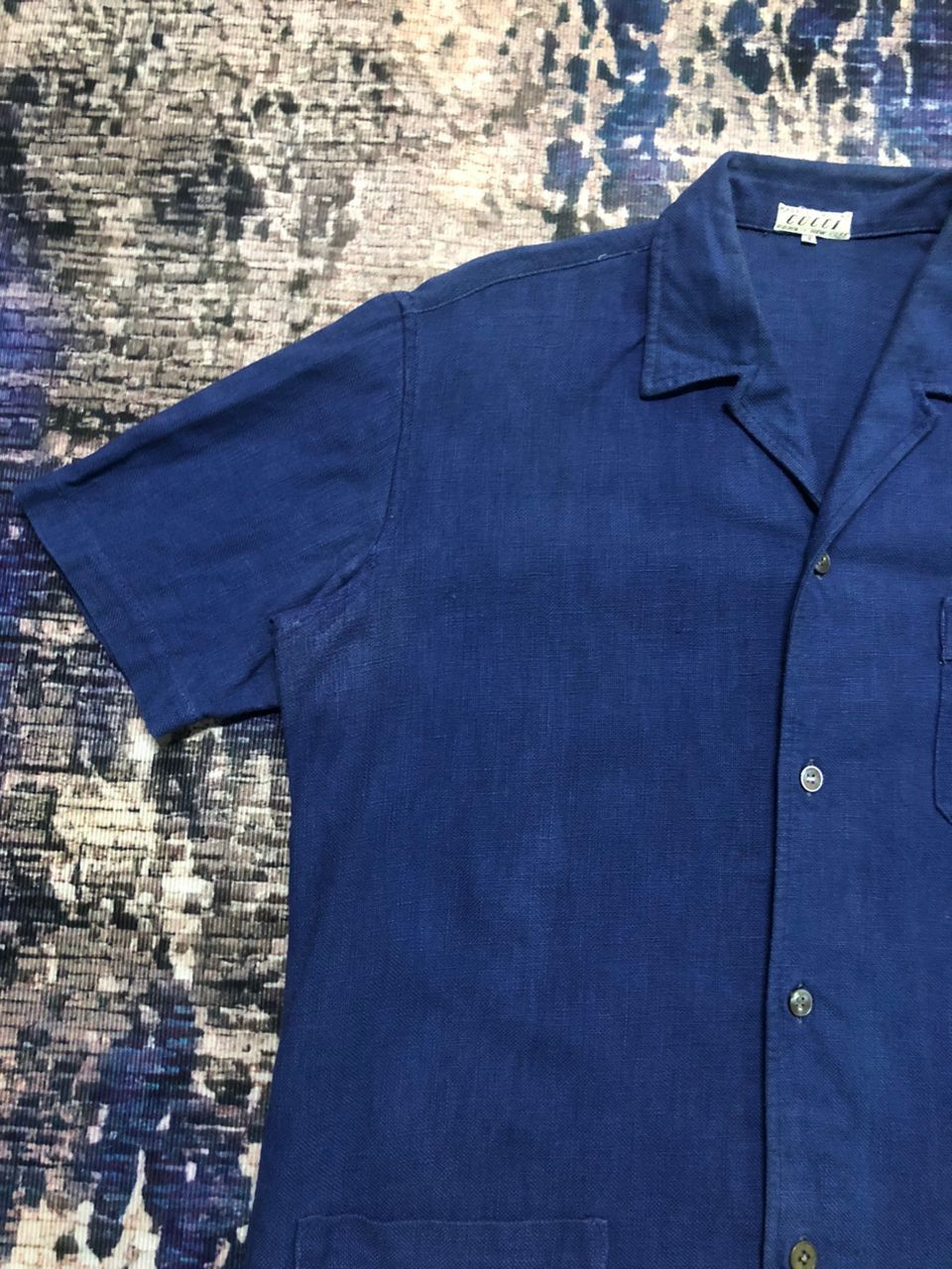 Gucci Vintage 50s/60s Gucci Indigo Casual Shirts Short Sleeve Size US L / EU 52-54 / 3 - 5 Thumbnail