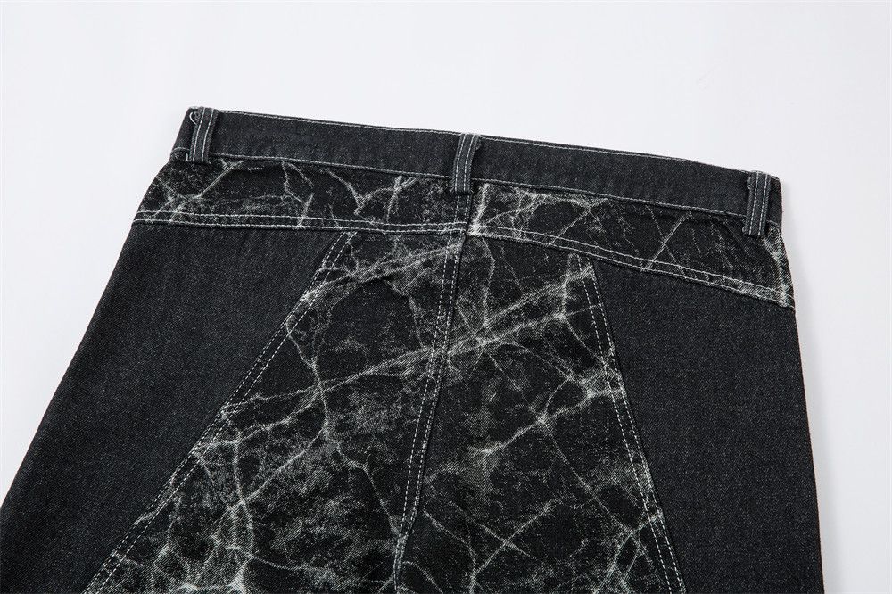 Jean Men's lightning distressed washed patchwork jeans Size US 32 / EU 48 - 6 Thumbnail