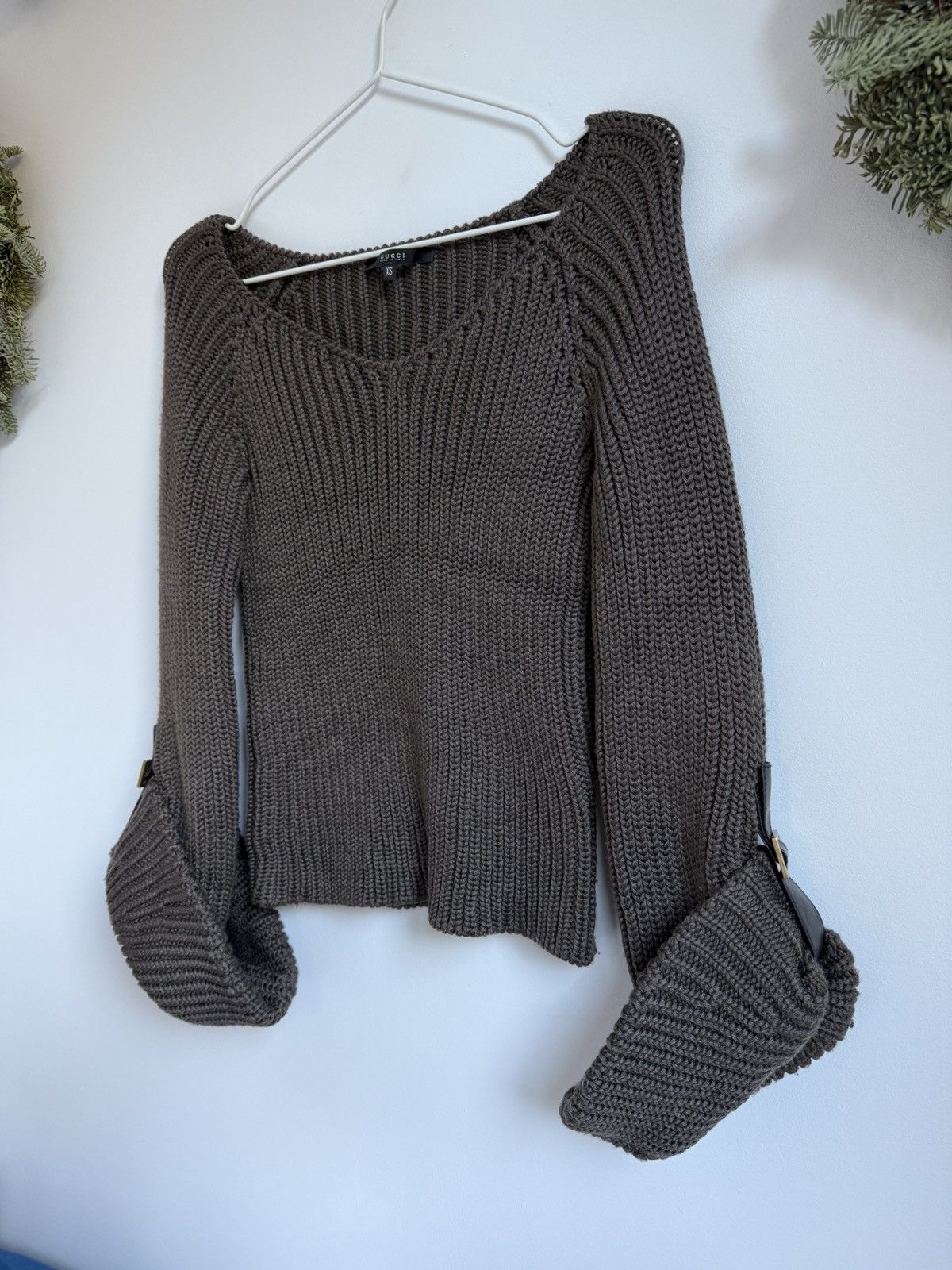 Gucci × Tom Ford × Vintage Gucci Tom Ford Era F/W 2003 Chunky Cropped Knit Straps Size XS / US 0-2 / IT 36-38 - 2 Thumbnail