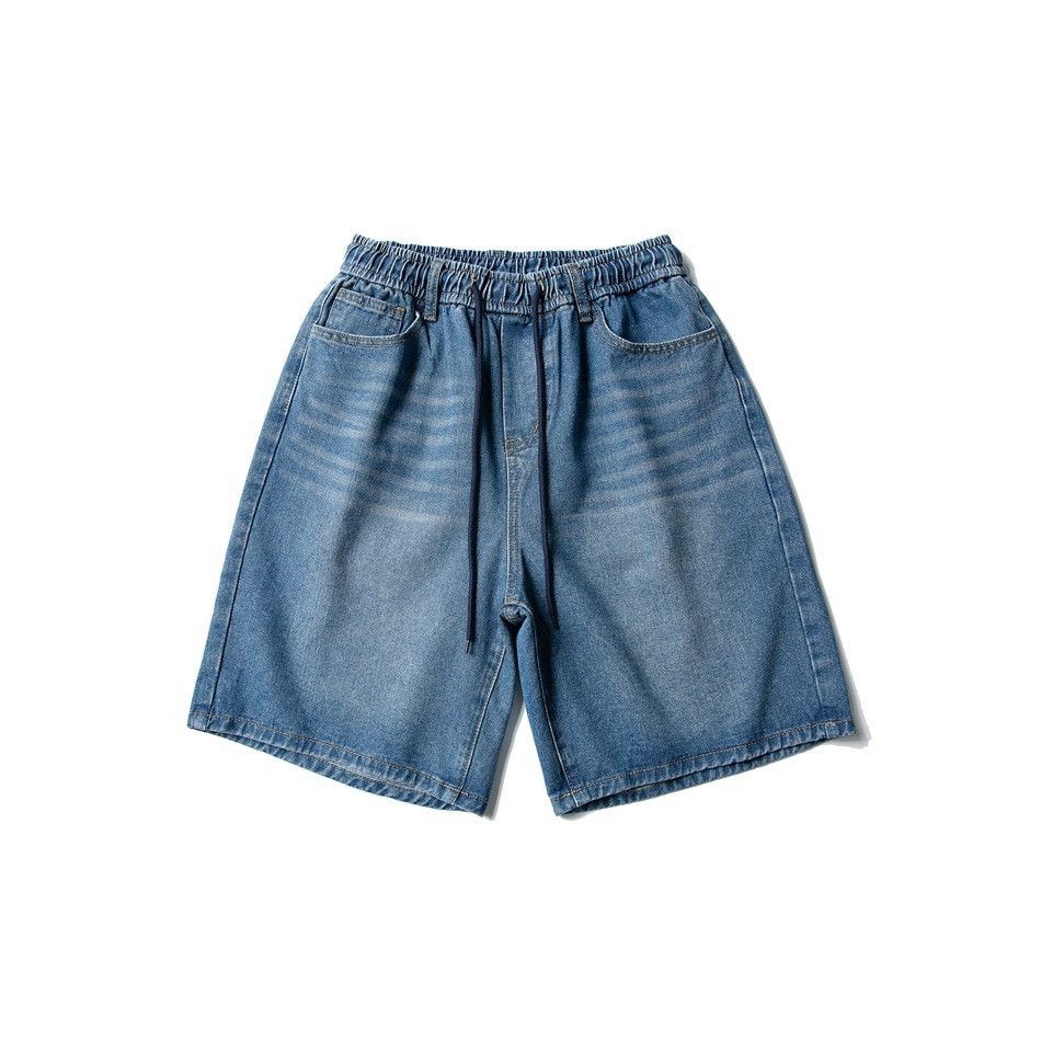 Vintage Retro washed straight leg men's loose casual denim shorts Size US 32 / EU 48 - 1 Thumbnail