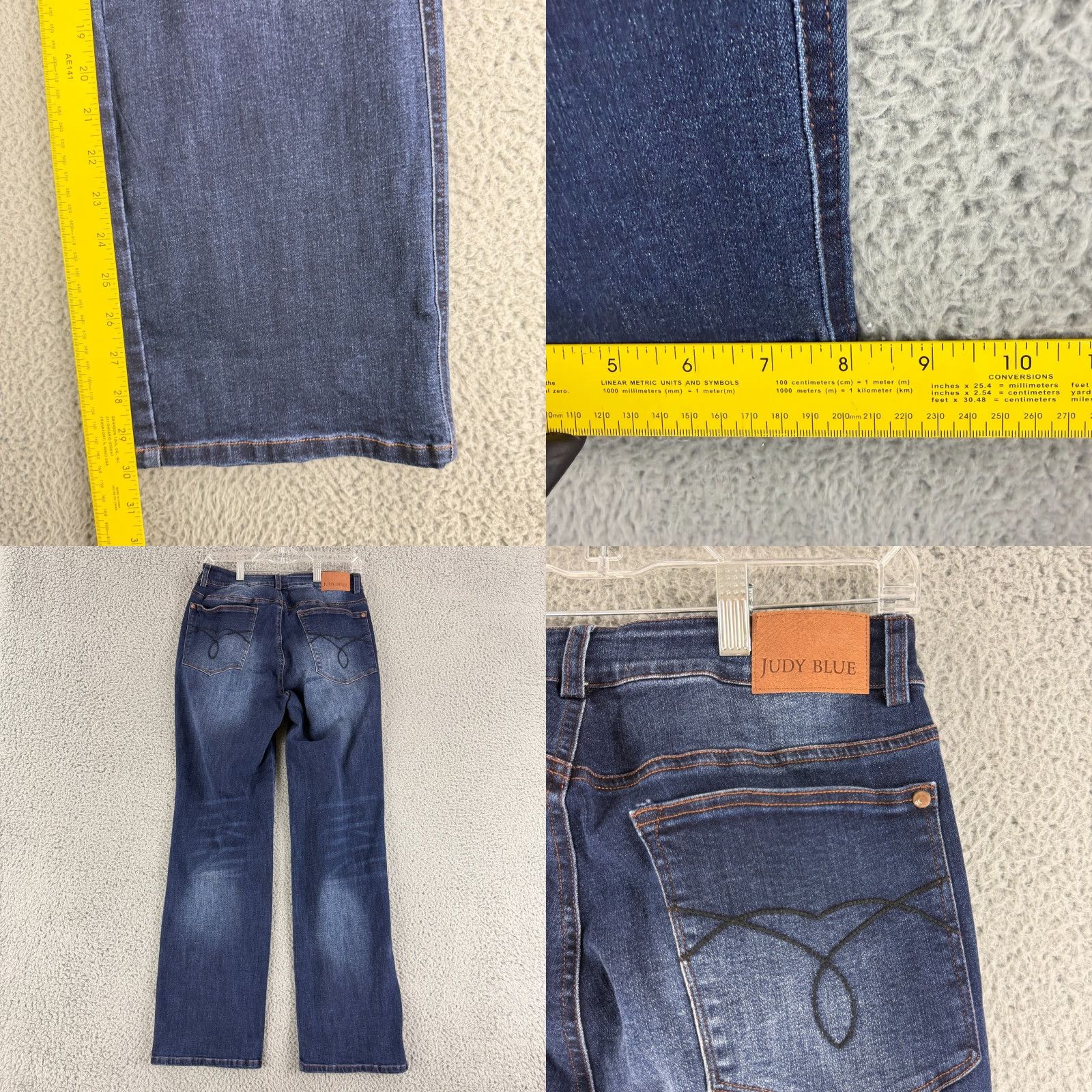 Vintage Judy Blue Jeans Womens Size 28 Blue Denim Straight Leg High Waist Dark Wash Jeans Size 28" / US 6 / IT 42 - 8 Thumbnail