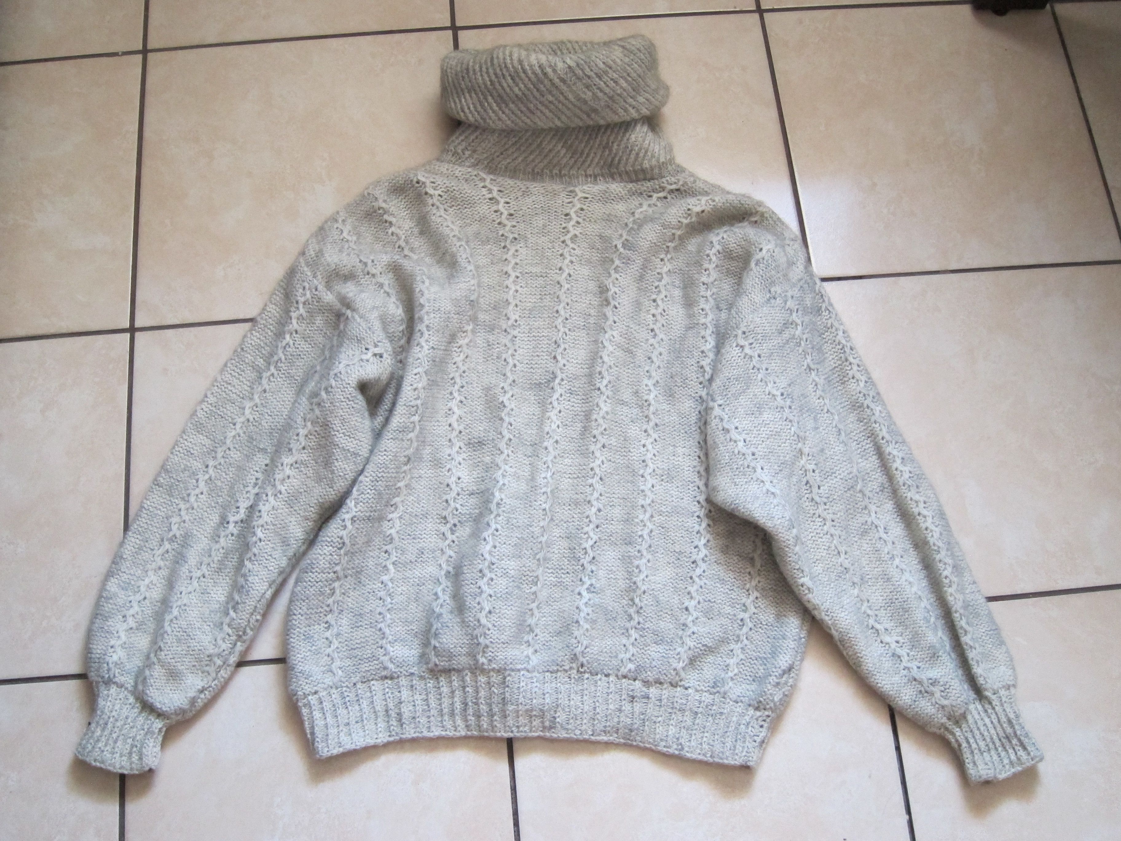 Vintage vintage sweater natural wool gray oversized Size M / US 6-8 / IT 42-44 - 4 Thumbnail