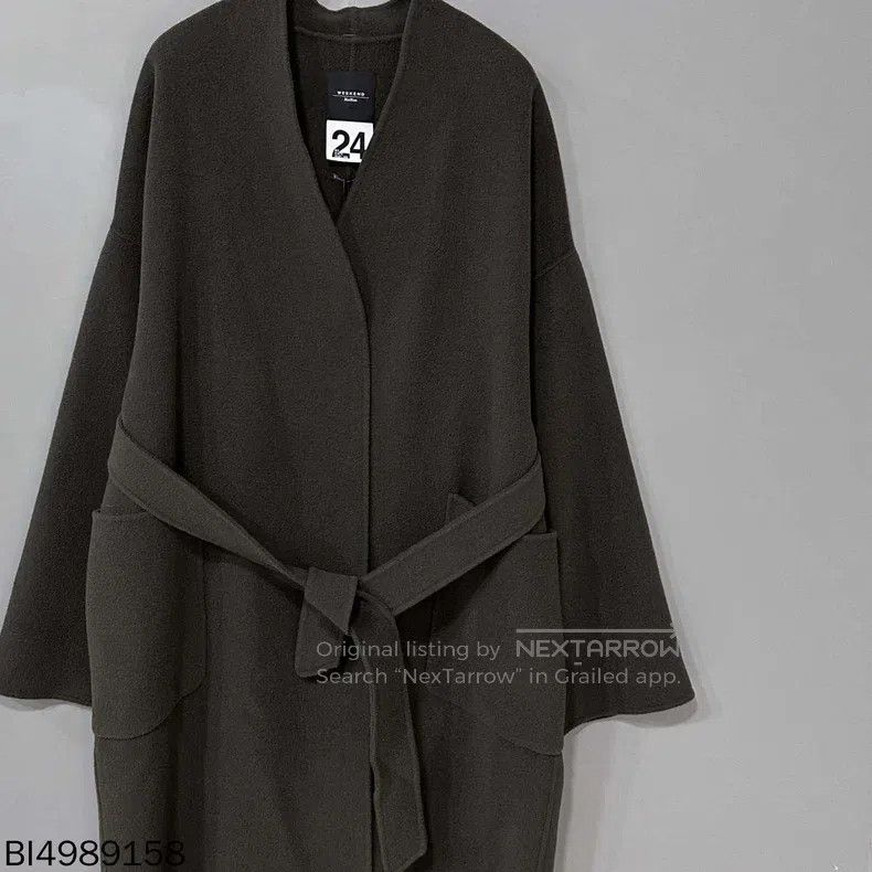 Max Mara Max Mara Olive Green V-neck Pure Wool Coat Size XS / US 0-2 / IT 36-38 - 2 Thumbnail