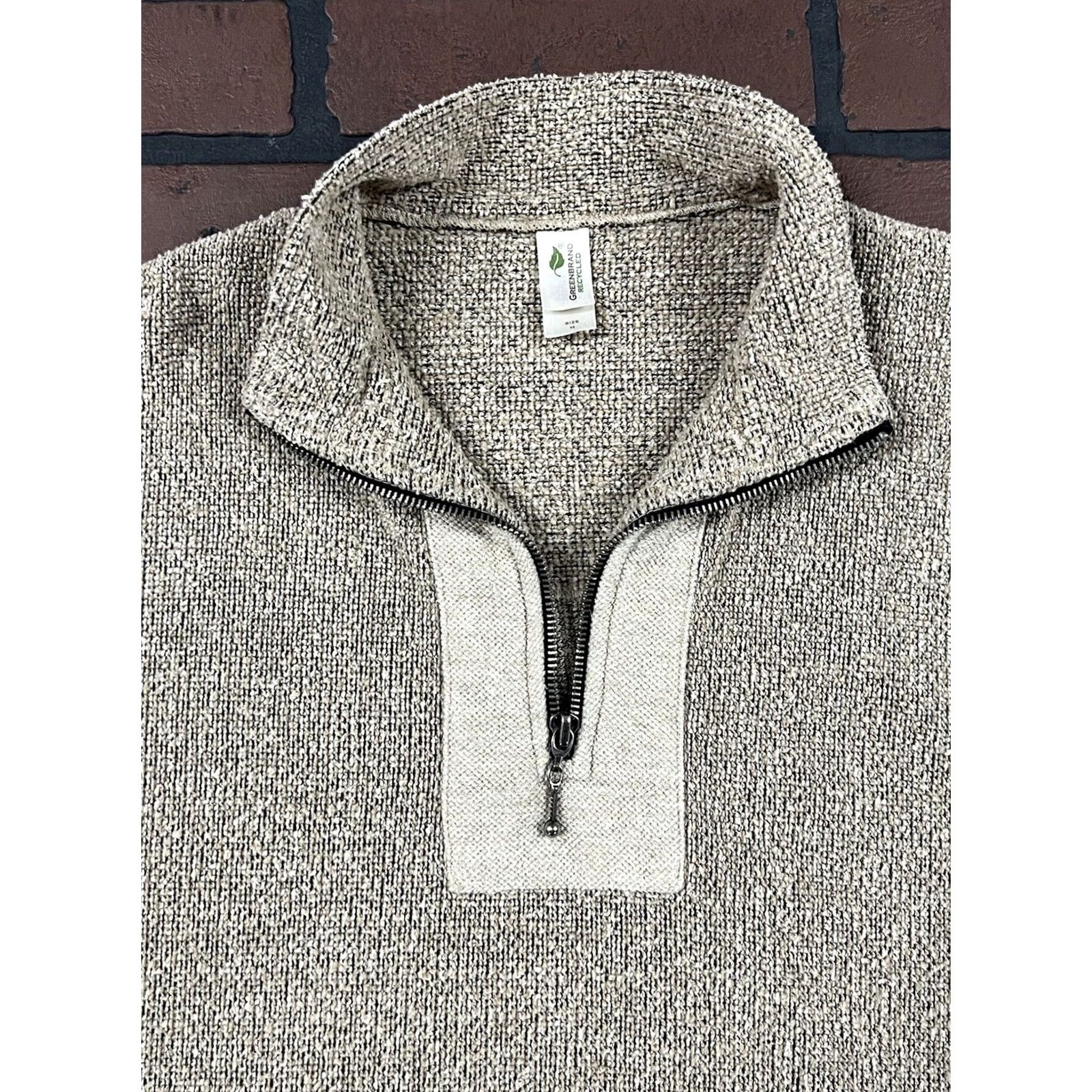 J Brand Green Brand Green Pullover Sweater 1/4 Zip Men M Green Size US M / EU 48-50 / 2 - 3 Thumbnail