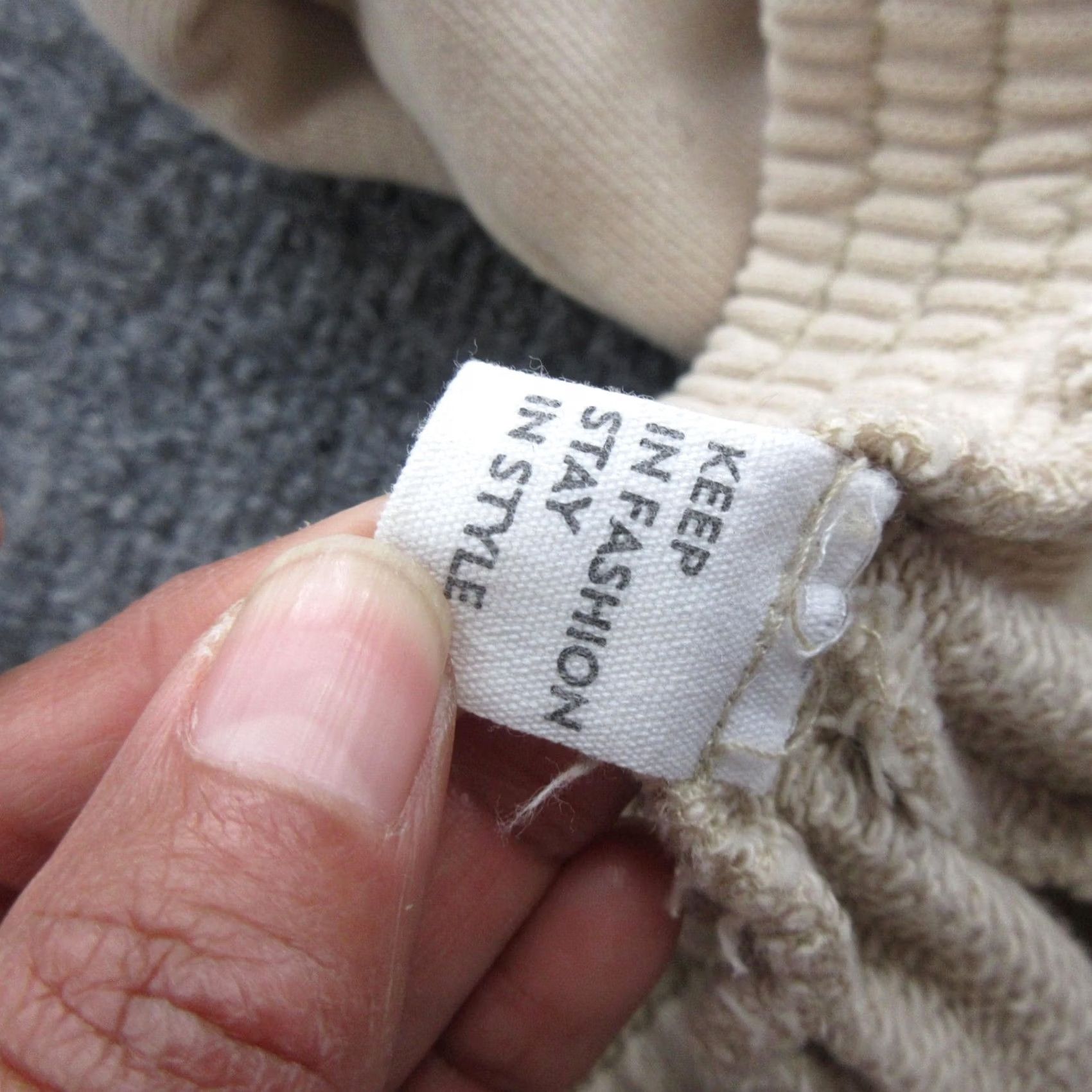Vintage ANRABESS Pants Womens Medium Beige Flare Leg Knit Sweatpants Casual Size 32" / US 10 / IT 46 - 6 Thumbnail