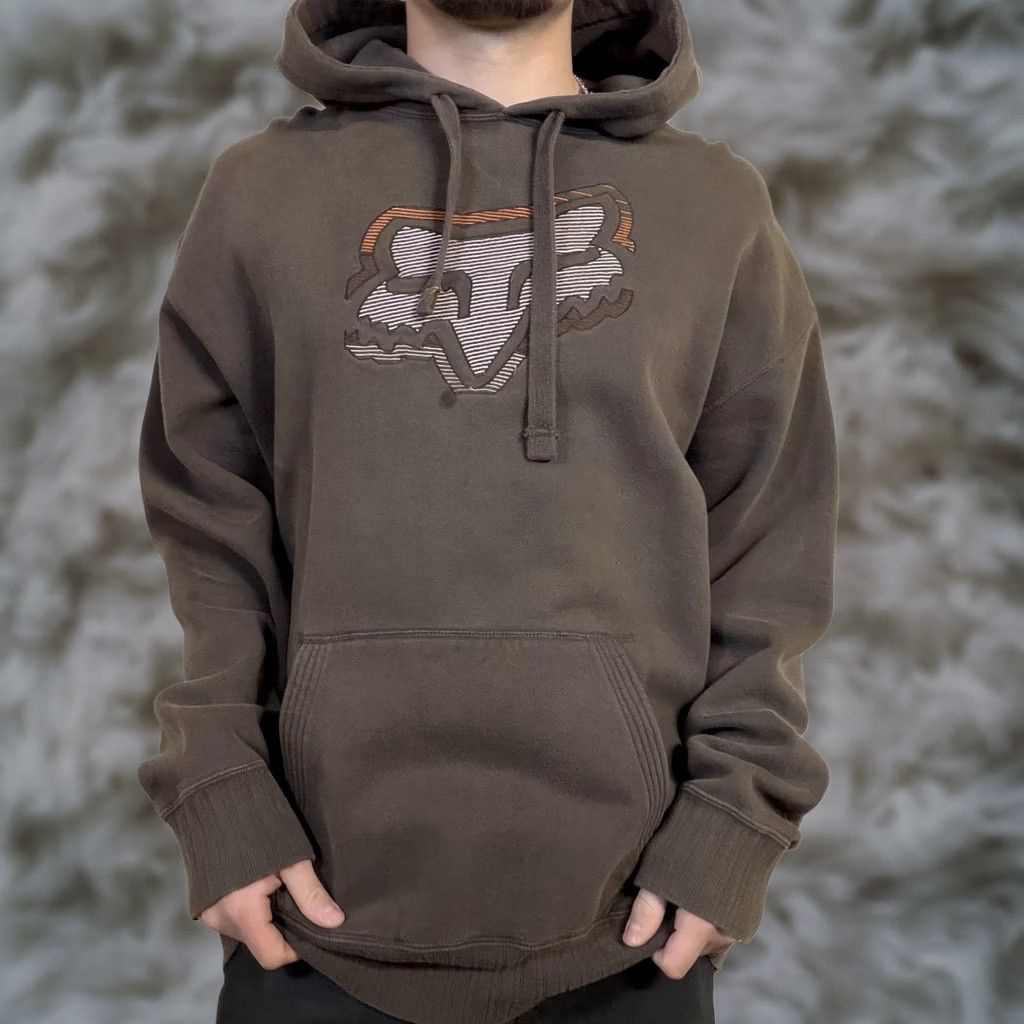 Fox Racing VINTAGE Fox Racing Hoodie Mens XL Brown Fleece Pullover Fox Head Graphic Sweatshirt Size US XL / EU 56 / 4 - 1 Thumbnail
