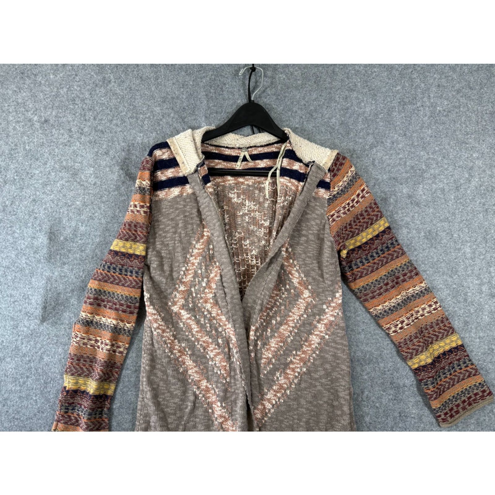 BKE BKE Buckle Sweater Mens M Brown Knit Aztec Tribal Open Front Hooded Cardigan Size US M / EU 48-50 / 2 - 2 Thumbnail