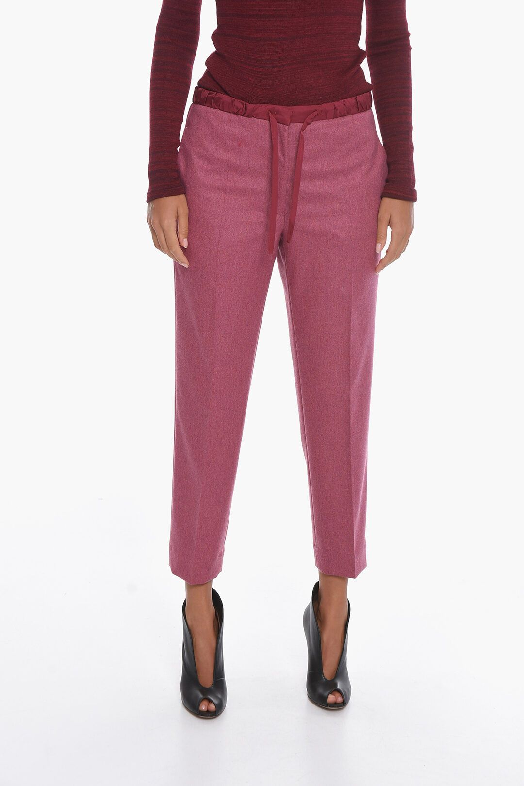 image of Jil Sander O1Dk11S0124 Trouser In Burgundy, Women's (Size 26)