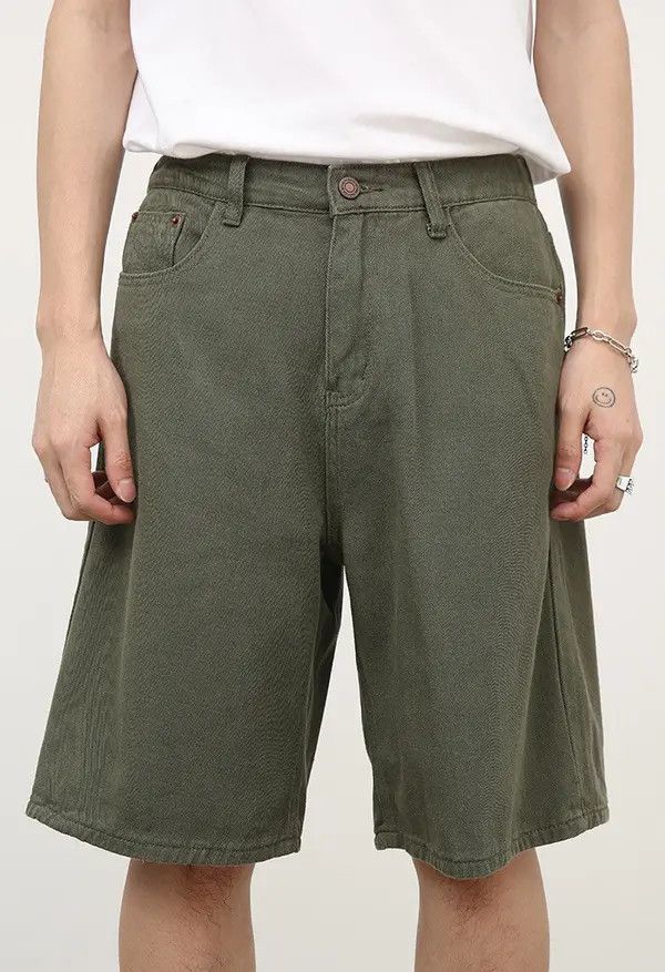 Japanese Brand Green retro versatile simple casual men's shorts Size US 32 / EU 48 - 6 Thumbnail