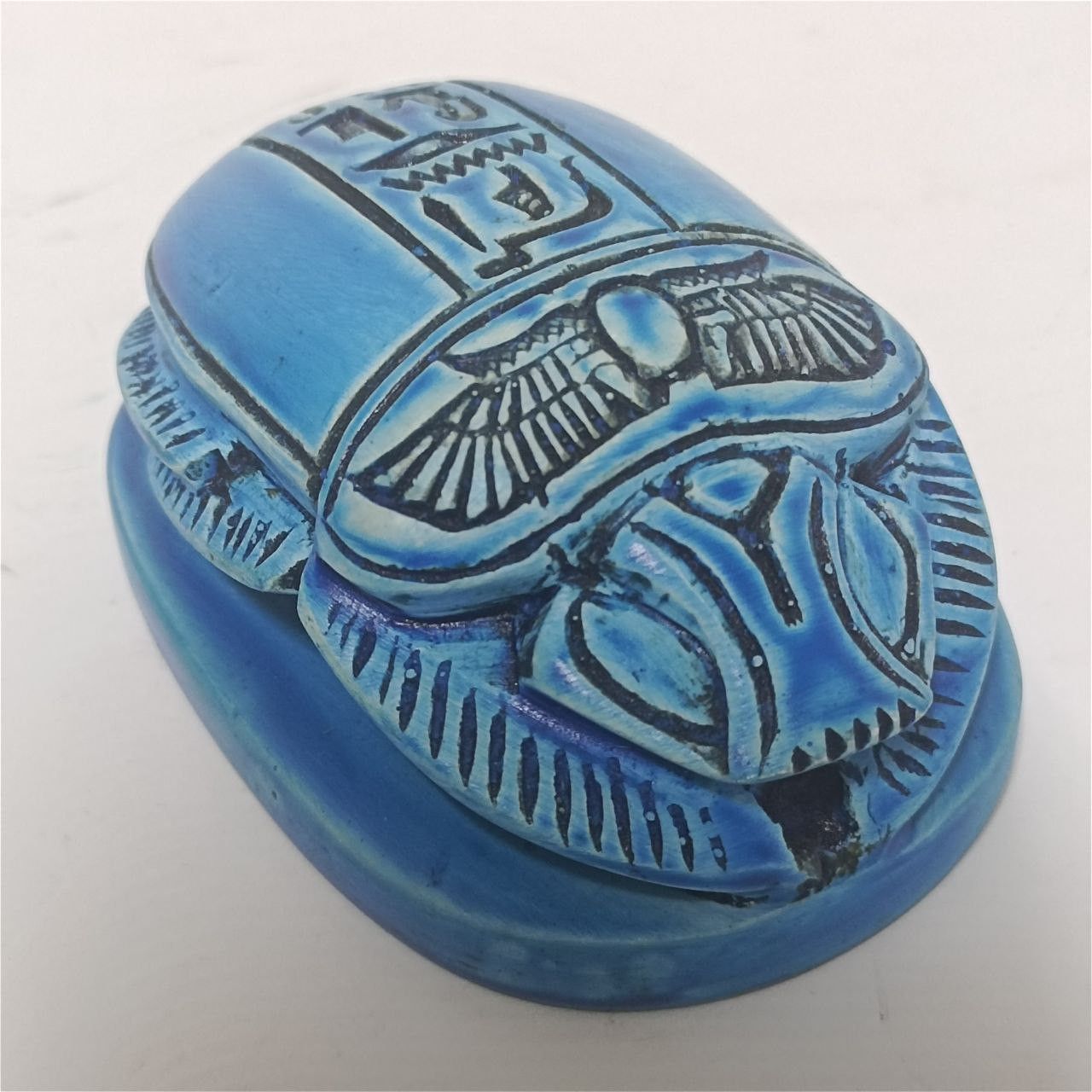 Handmade Vintage-style blue scarab Egyptian collectible gift Size ONE SIZE - 9 Thumbnail