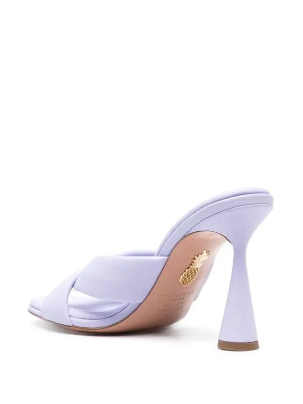 Aquazzura o1y0725 Leather Mules in Lilac Size US 6 / IT 36 - 3 Thumbnail