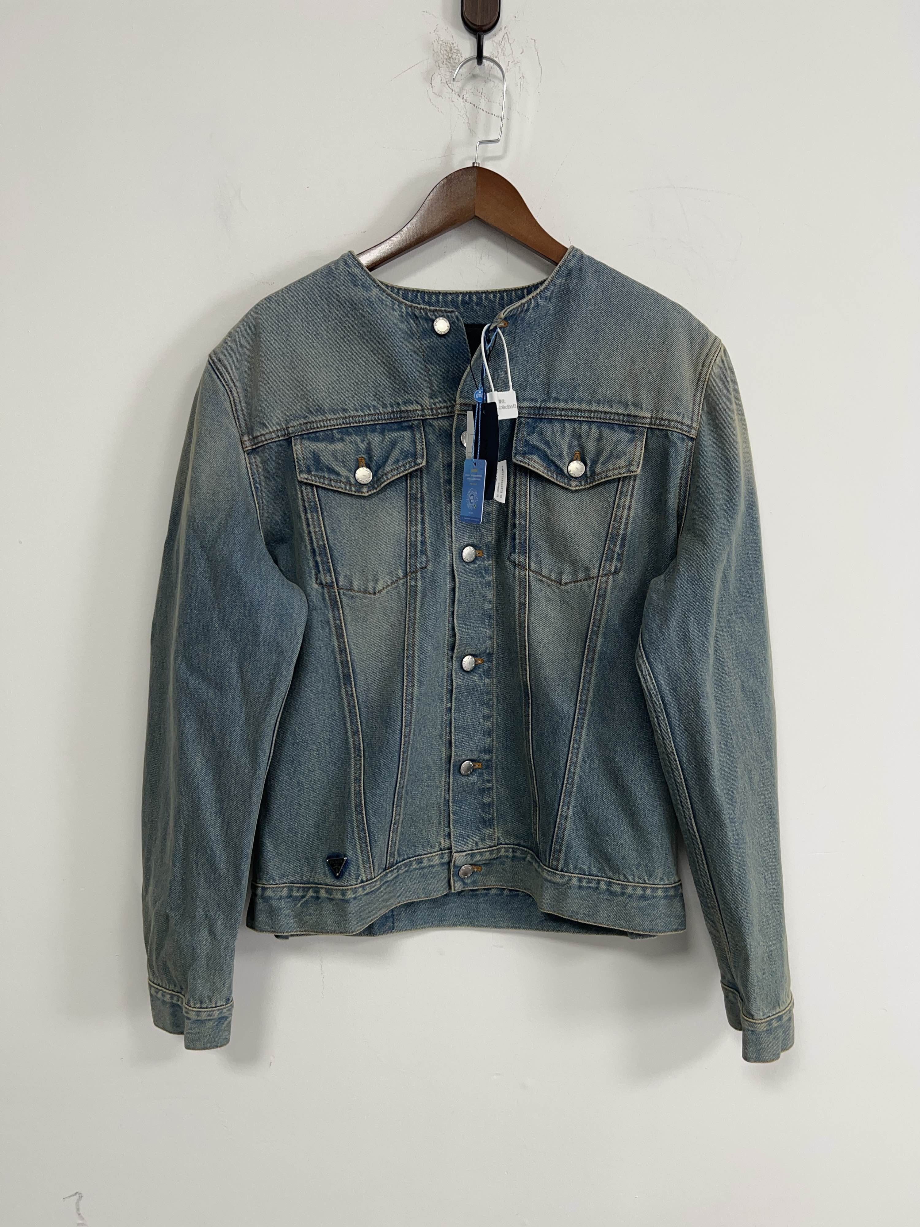 Prada Prada Faded Collarless Denim Jacket XXL Size US XXL / EU 58 / 5 - 1 Thumbnail