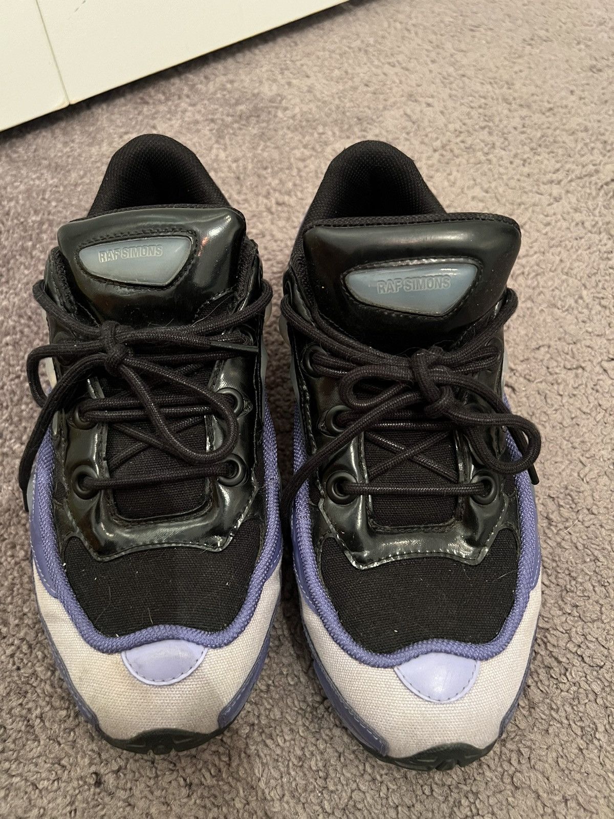 image of Raf Simon Adidas Ozweego 3 Shoes in Black/Purple, Men's (Size 8)