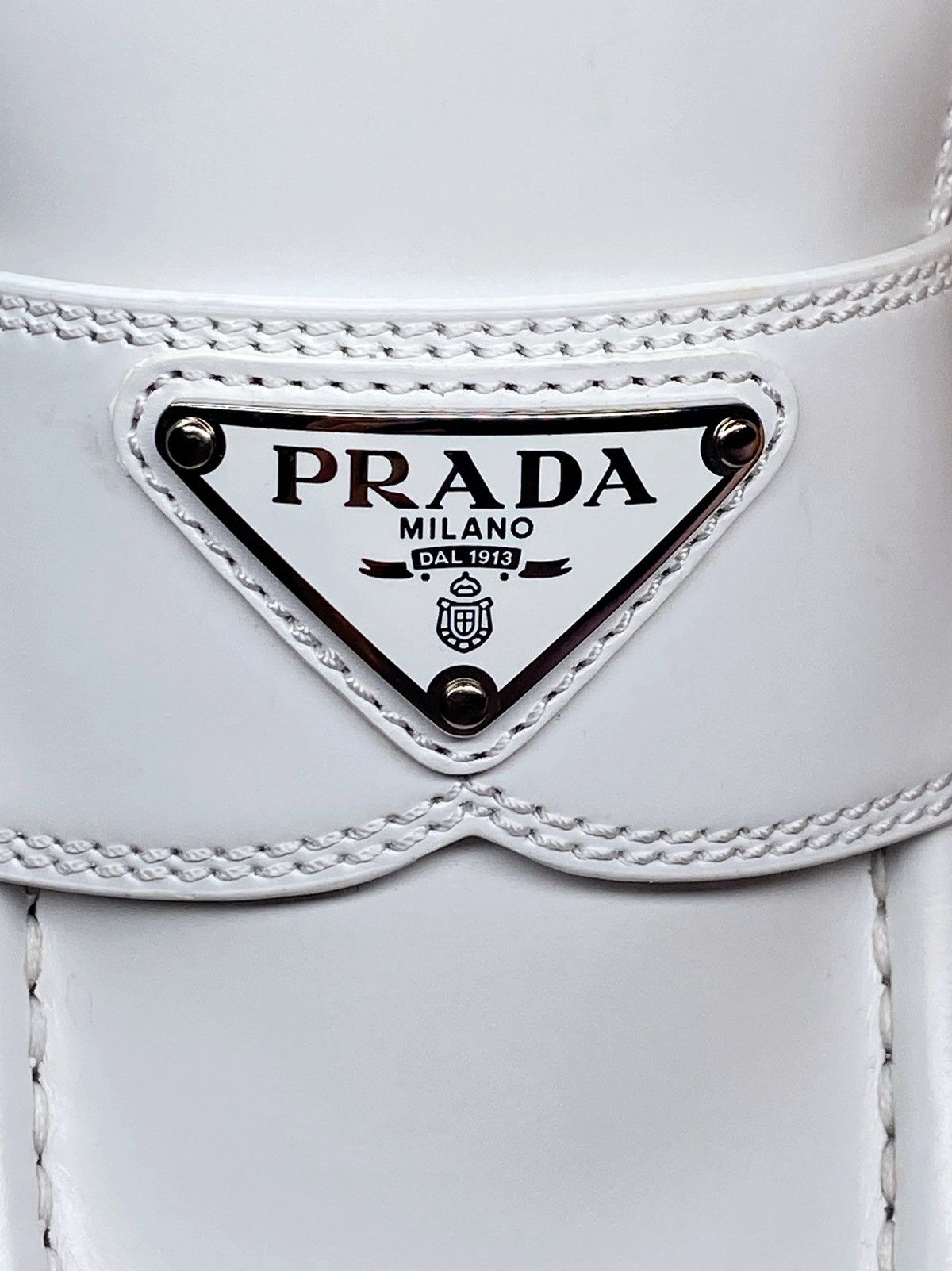 Prada Prada Spazzolato Logo Platform Leather Loafers size 40 Size US 10 / IT 40 - 4 Thumbnail