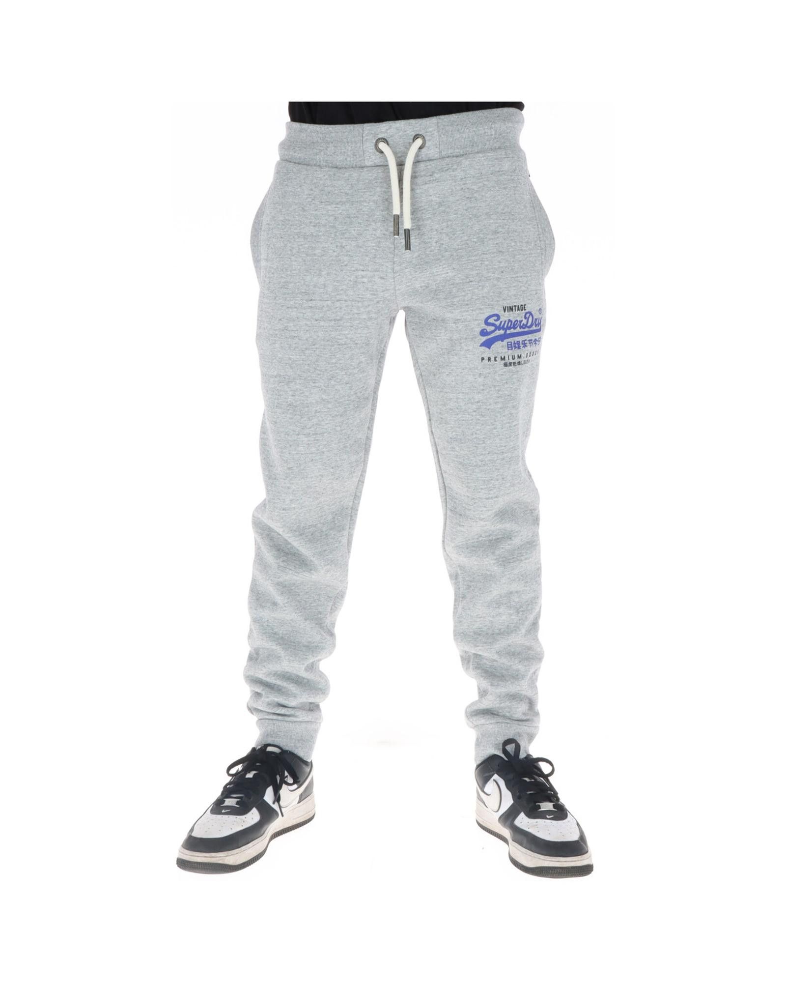image of Superdry Printed Trousers With Laces And Pockets in Grey, Men's (Size 44)
