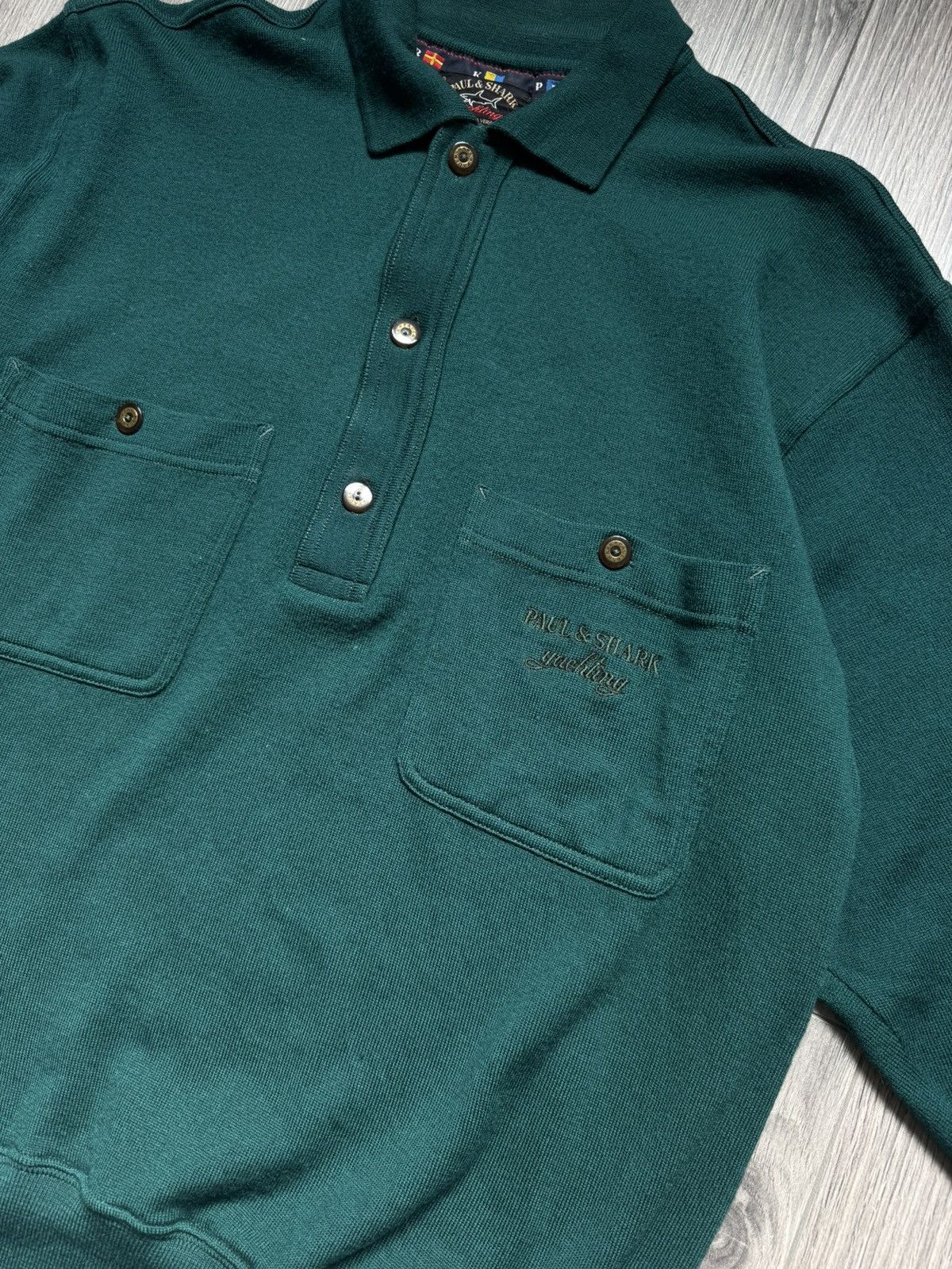 Paul & Shark Vintage Paul & Shark Wool Mint Green Sweater L Size US L / EU 52-54 / 3 - 3 Thumbnail
