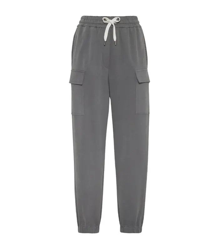 Brunello Cucinelli o1w1db10825 Woman Sport Pants in Medium Grey Size 28" / US 6 / IT 42 - 1 Thumbnail